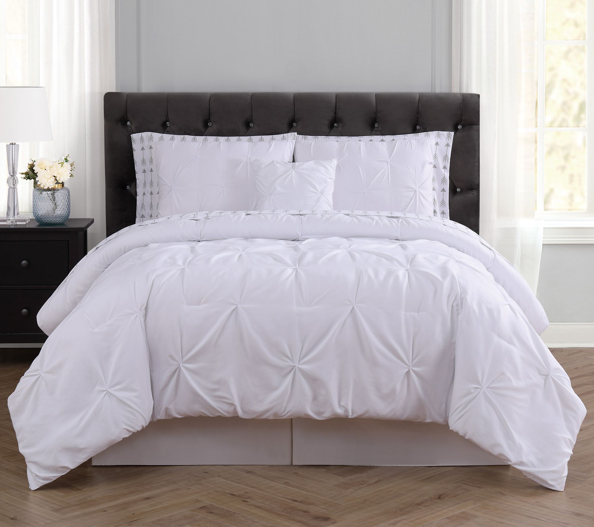 Truly Soft Arrow Pleated King Bed in a Bag - QVC.com