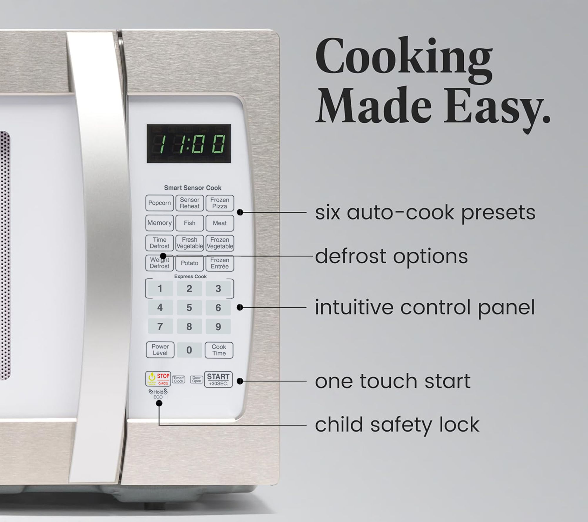 Farberware Pro 1.3 Cubic Ft Smart Sensor Microwave Platinum