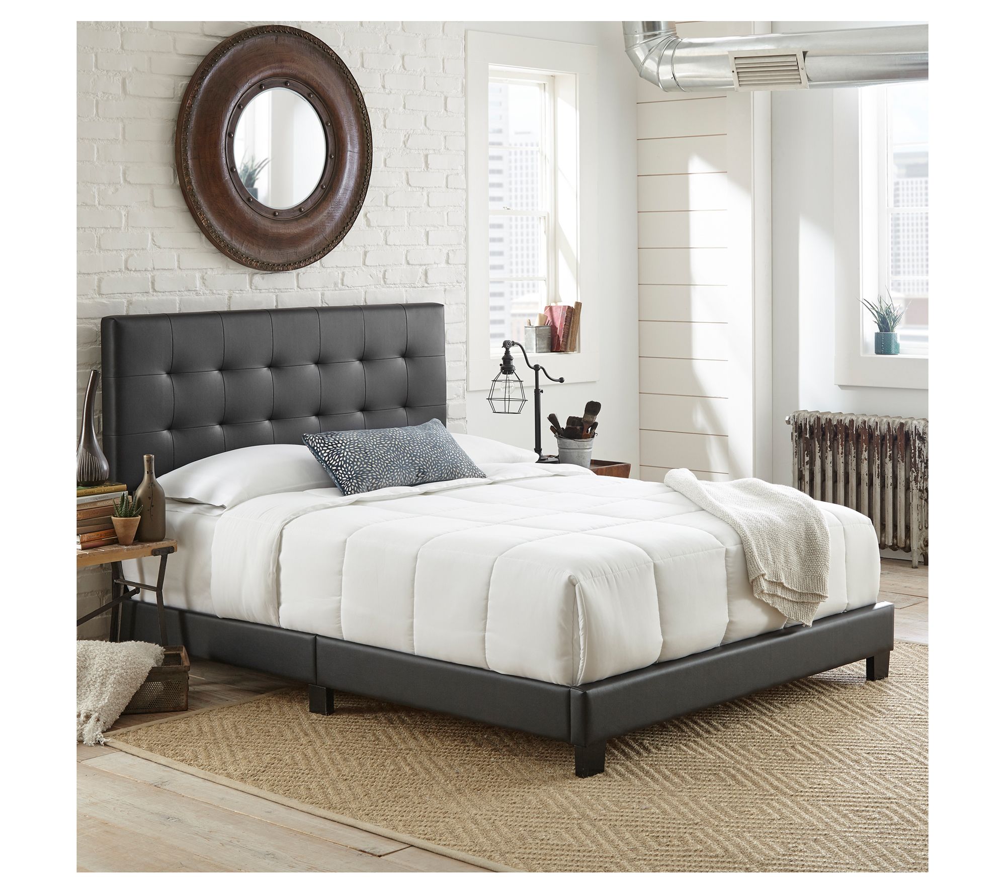 Boyd Sleep Roma 14 Slat Tufted Upholstered Bed Frame, Queen