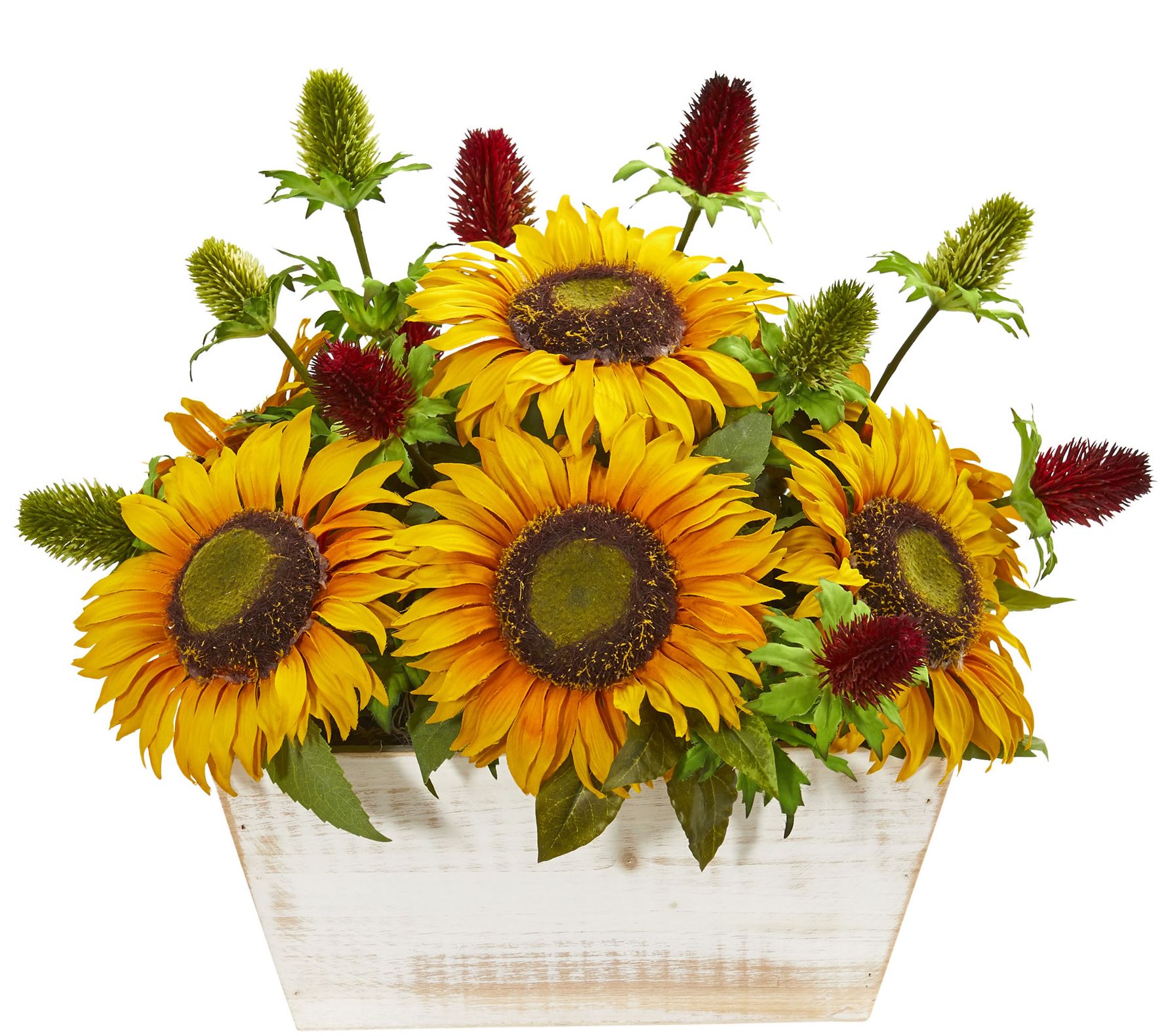 Sunflower Arrangement in Planter by Nearly Natural