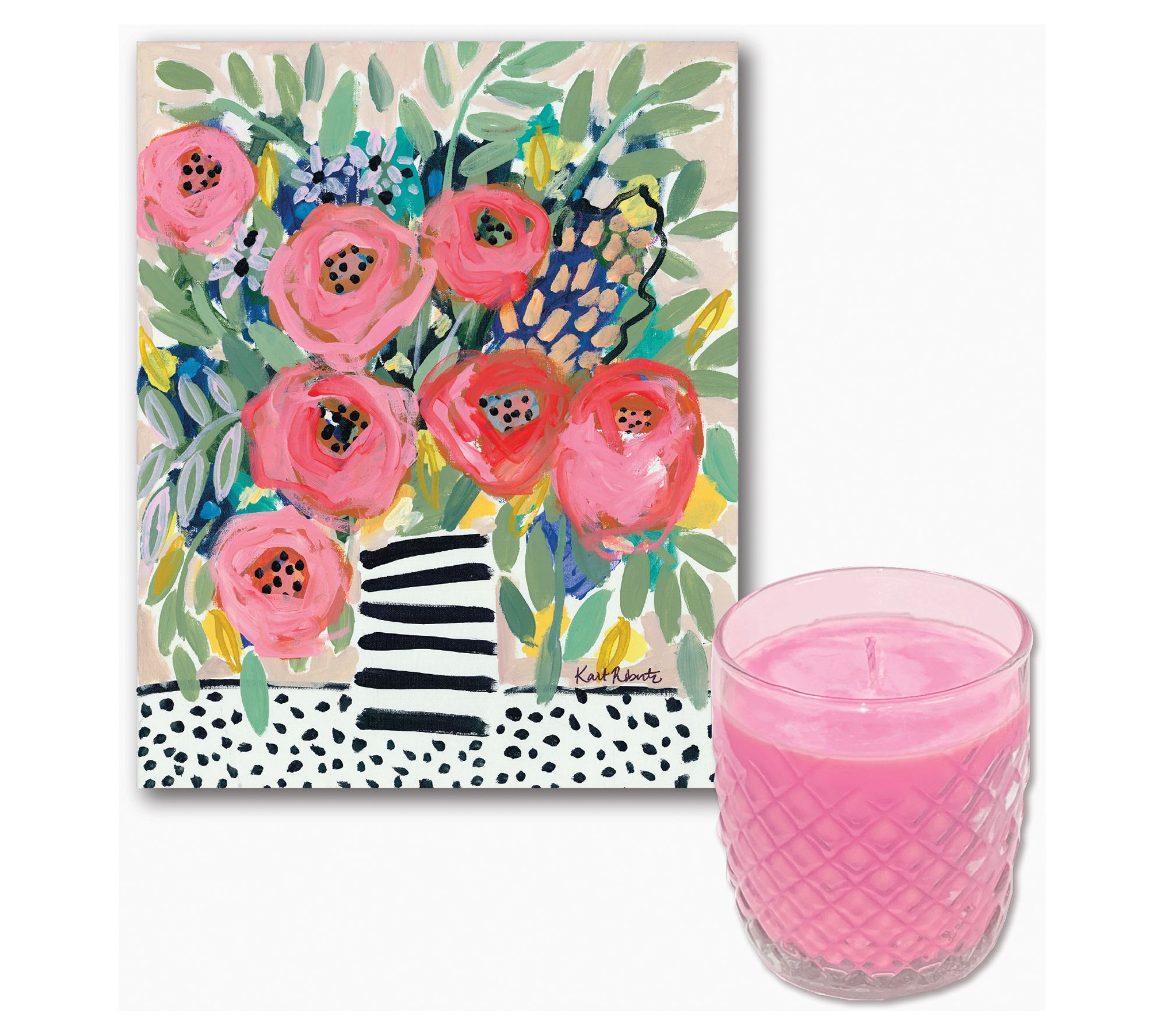 Courtside Welcome To The Party 8x10 Art Board & 9 oz Candle