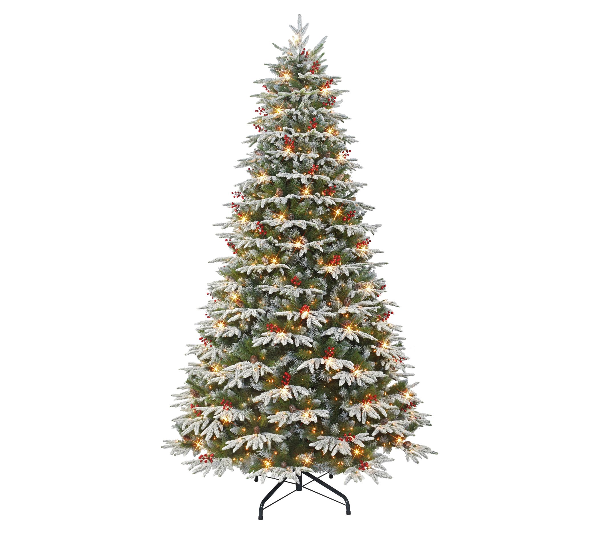 Puleo 9' Prelit Flocked Halifax Fir Tree, 900 U Clear