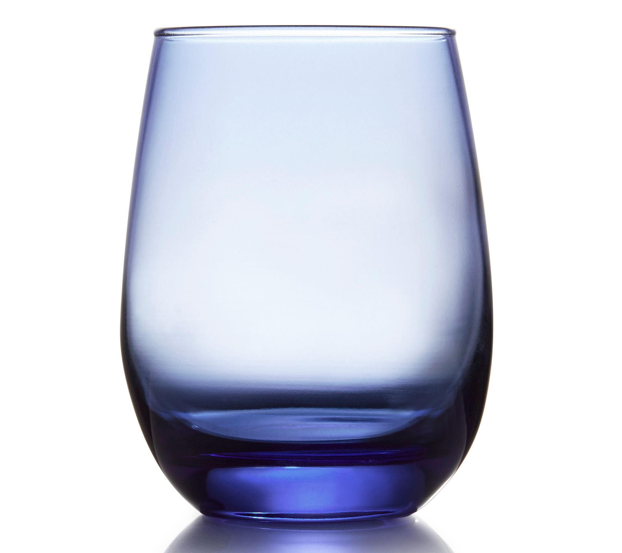 Libbey Blue AllPurpose Stemless Wine Glasses,Set of 6 —