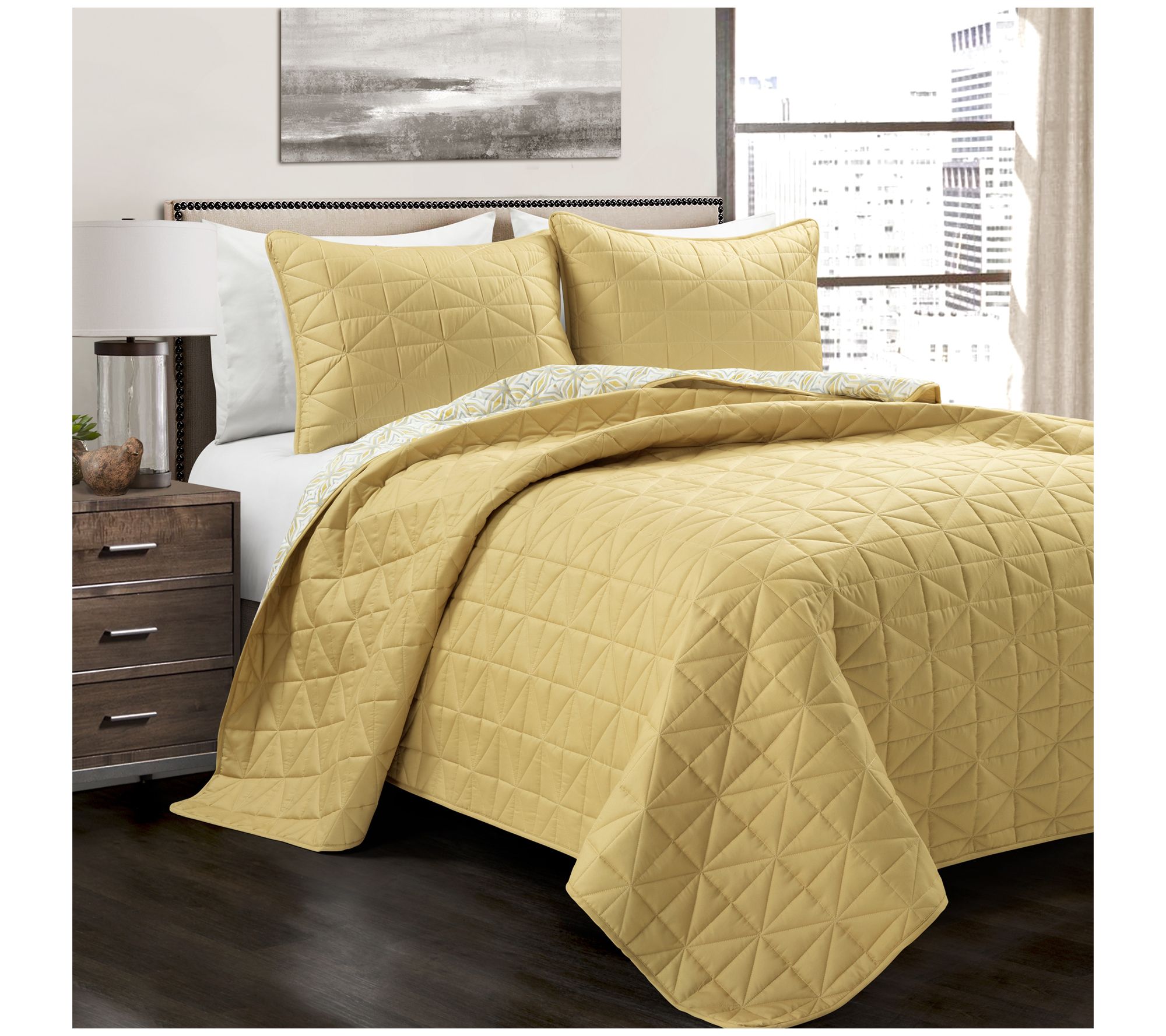 Lush Decor Mid-Century Modern Reversible Quilt -Piece - F/Q