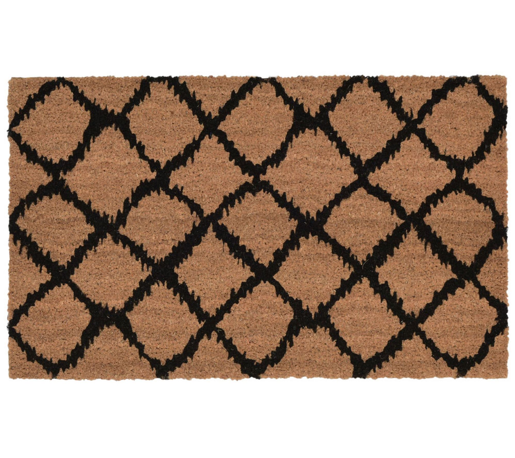 Lush Decor Natura Ikat Lattice Outdoor Mat Bla 18" x 30"
