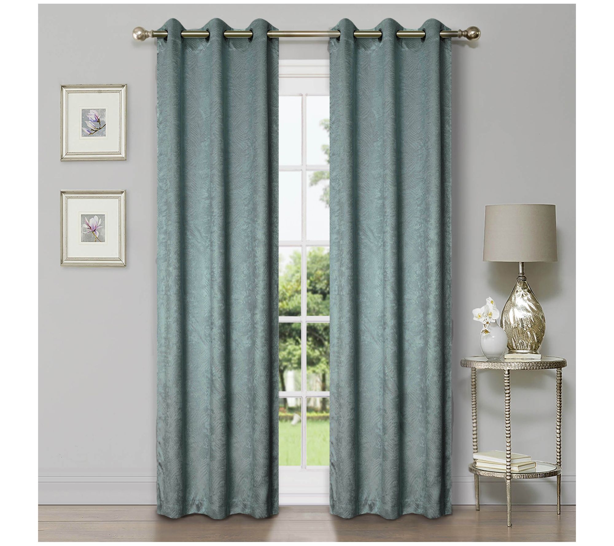 Superior Modern Geometric Waves Blackout Curtain Set, 42X96
