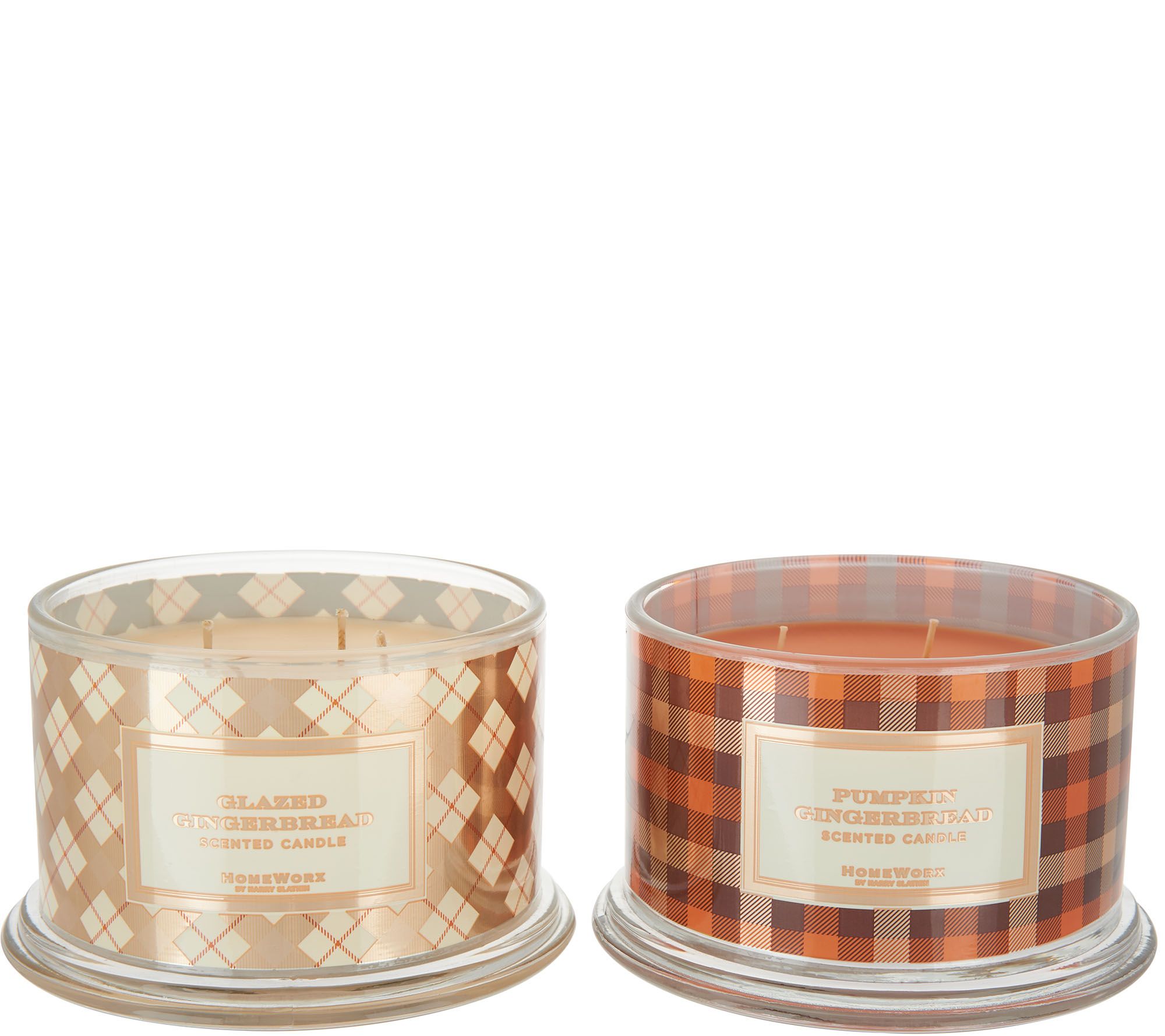 HomeWorx by Harry Slatkin Set of 2 Gingerbread 4Wick Candles Page 1 —