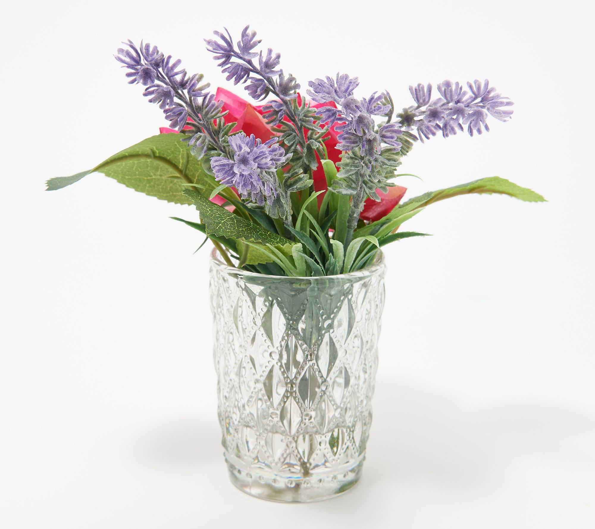 Rose and Lavender in Mini Vase with Gift Bag by Peony