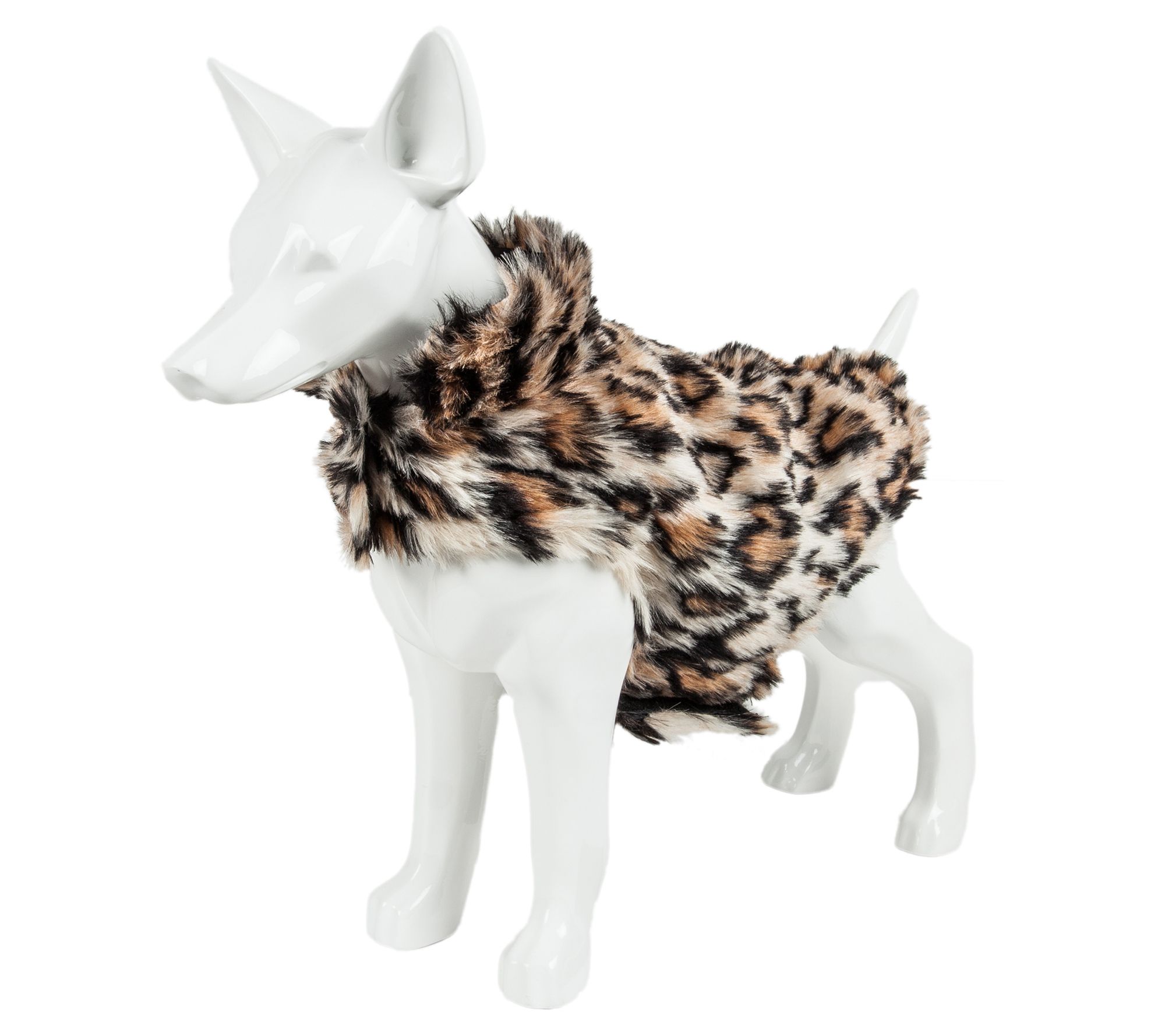 Pet Life Luxe 'Lab-Pard' Leopard Patterned Fur og Coat Jacket