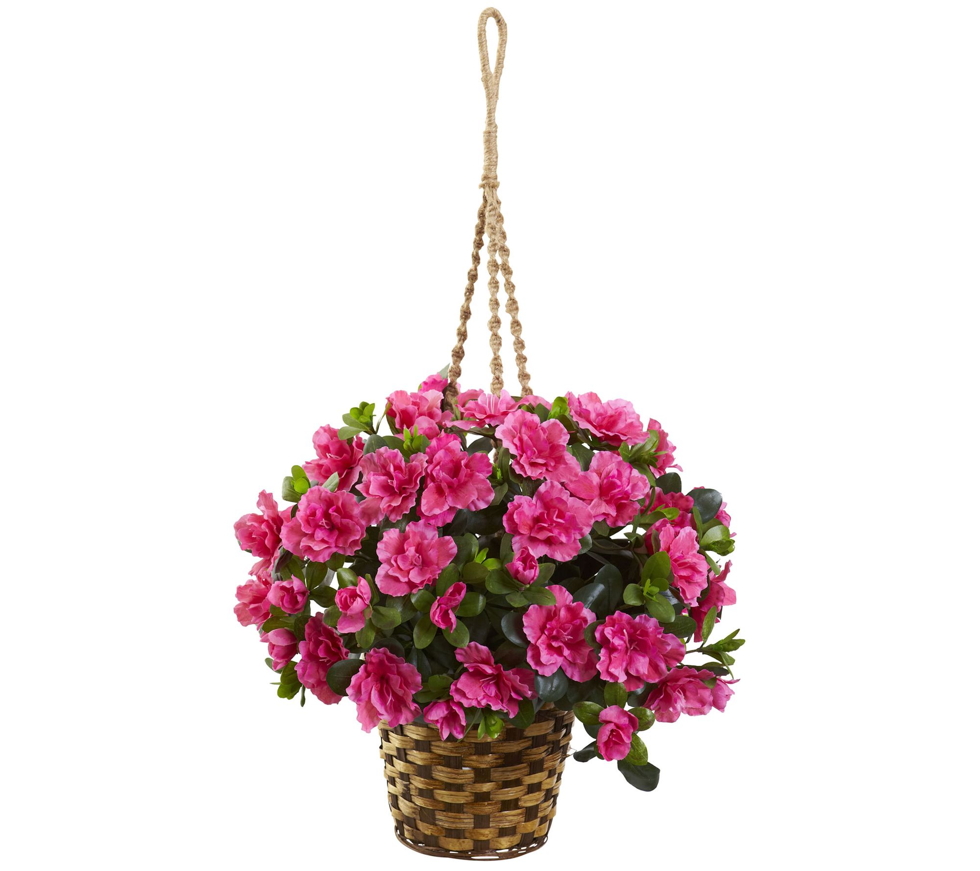 Azalea Hanging Basket by Nearly Natural