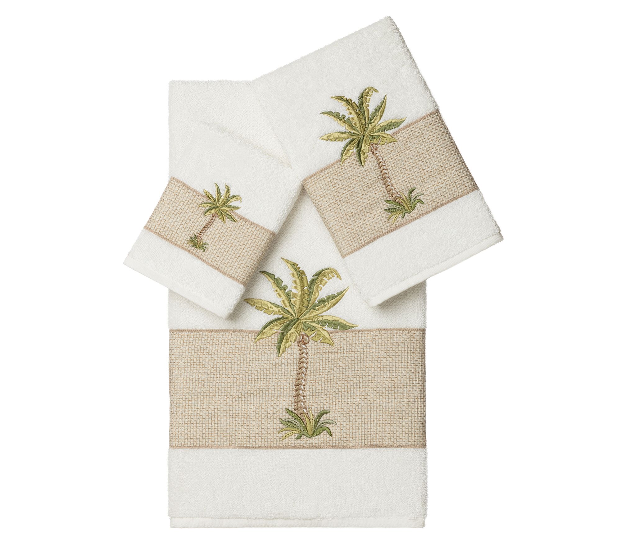 Linum Home Textiles Colton 3PC Embellished Towe l Set