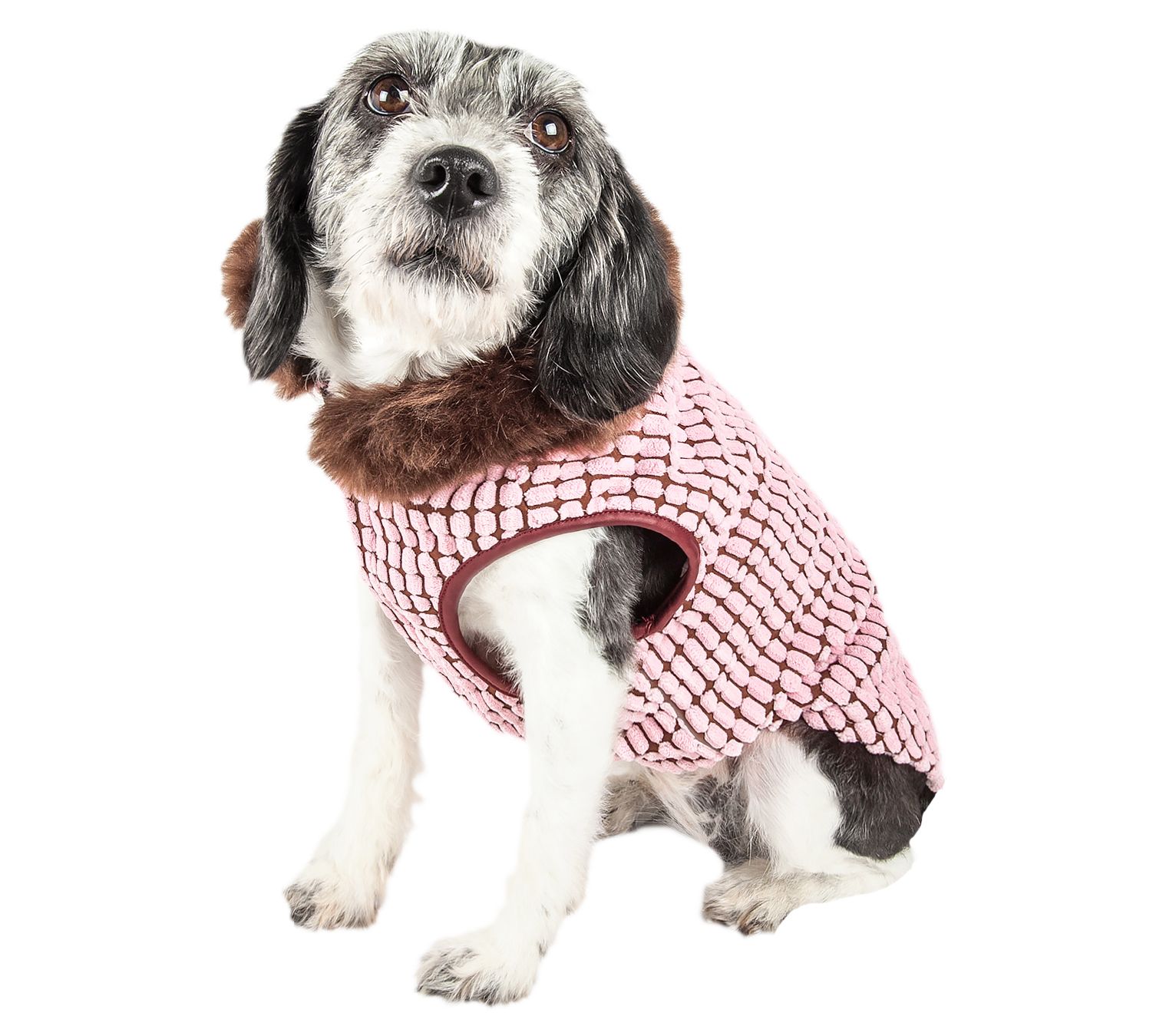 Pet Life Luxe 'Beautifur' Boxed Mink Fur Dog Co t Jacket