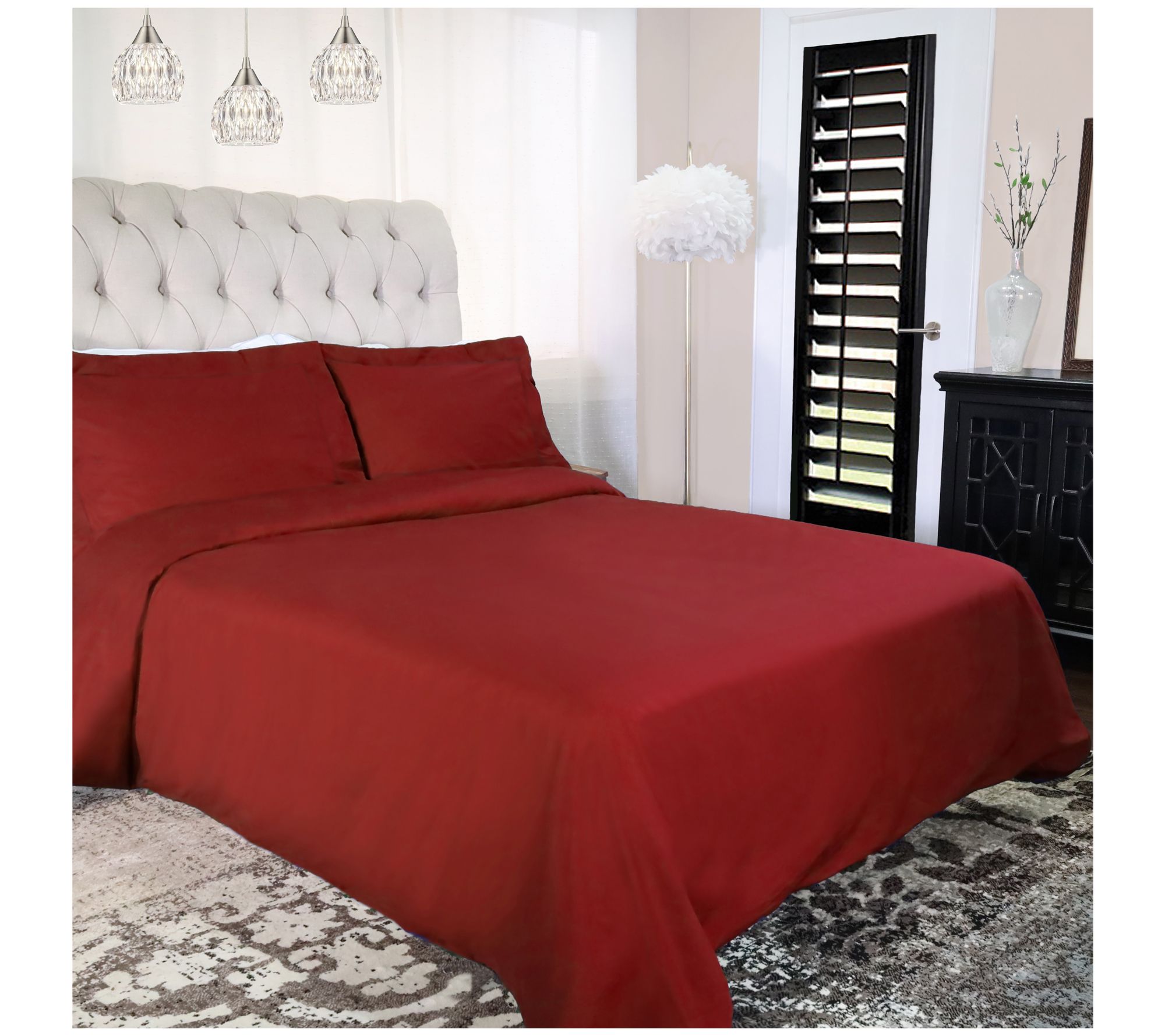 Superior Solid Cotton Percale Duvet Cover Set, win
