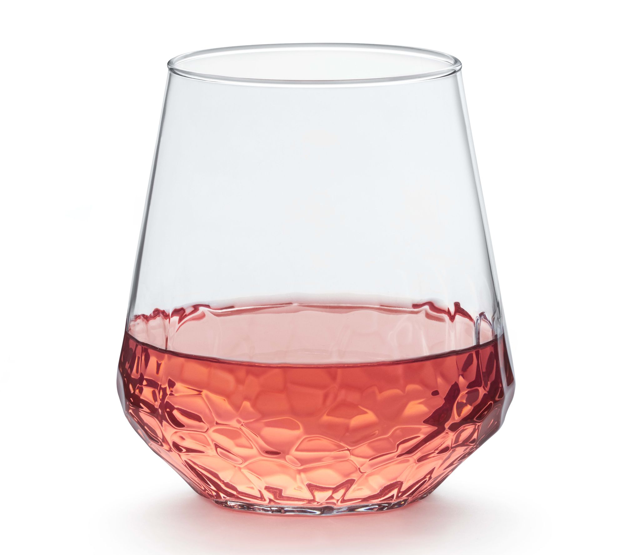 Libbey Hammered Stemless Wine Glasses, Set of 8