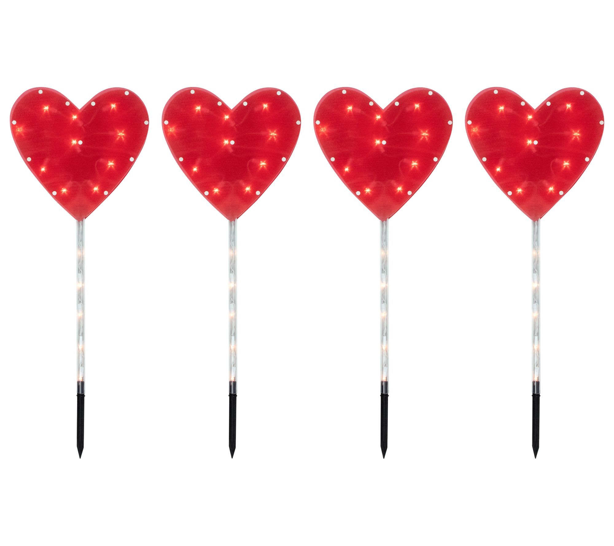 Northlight 4ct Heart Valentine's Day Stakes Cle r Lights