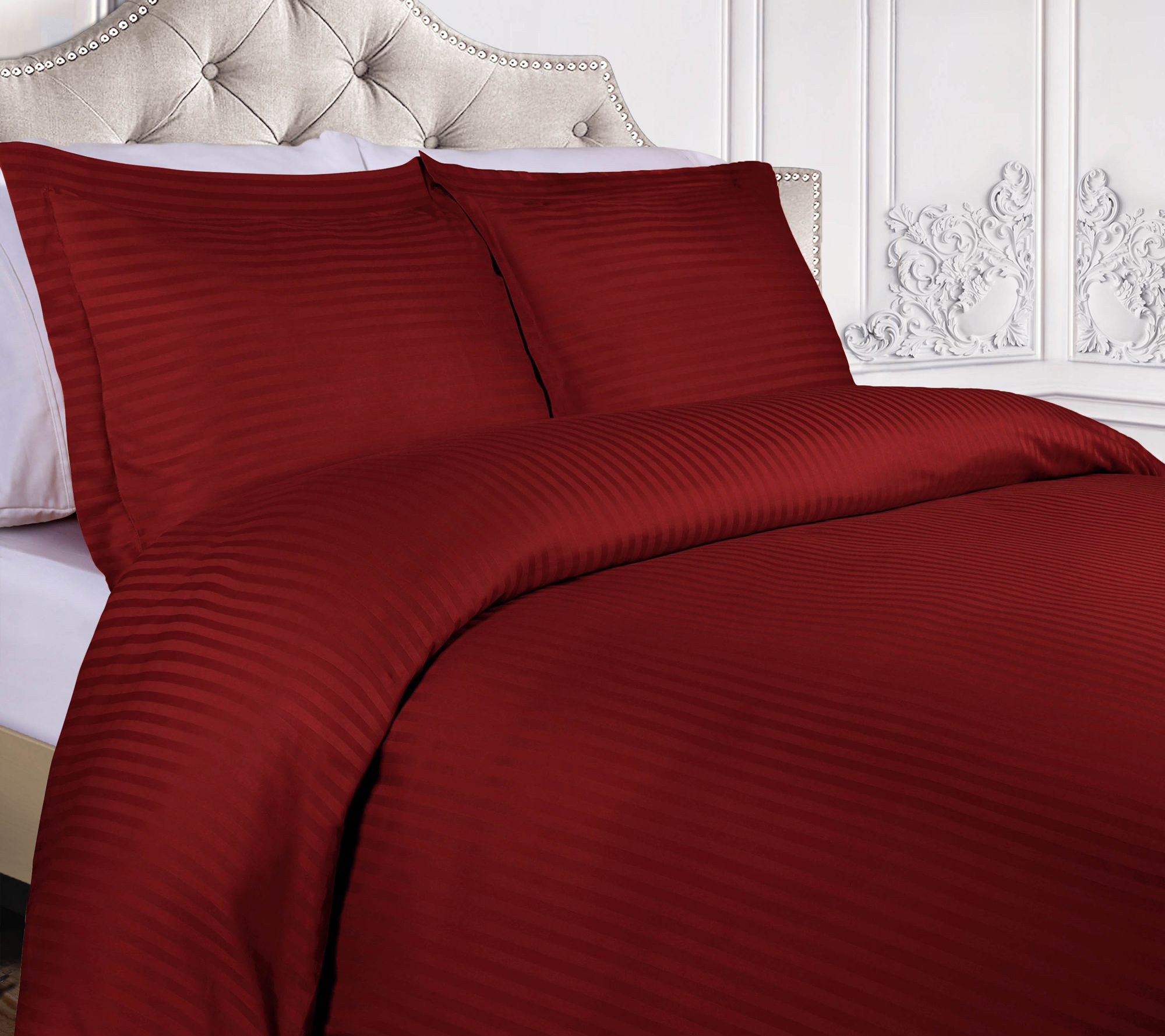 Superior 400TC Egyptian Cotton Stripe Duvet Covers, Full/Quee