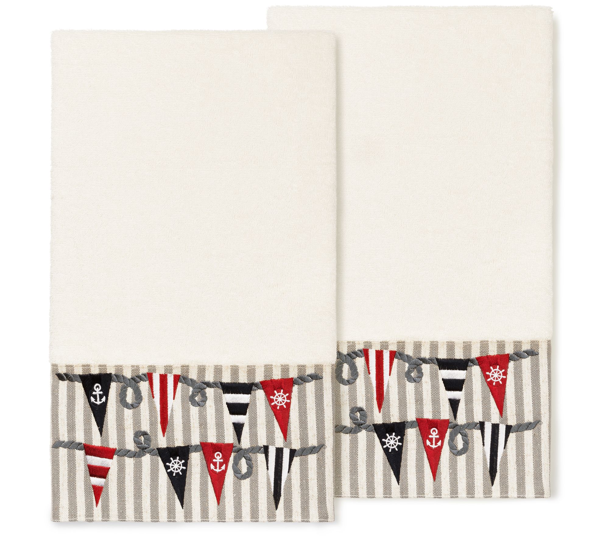 Linum Home Textiles Ethan 2PC Embellished Bath owel Set
