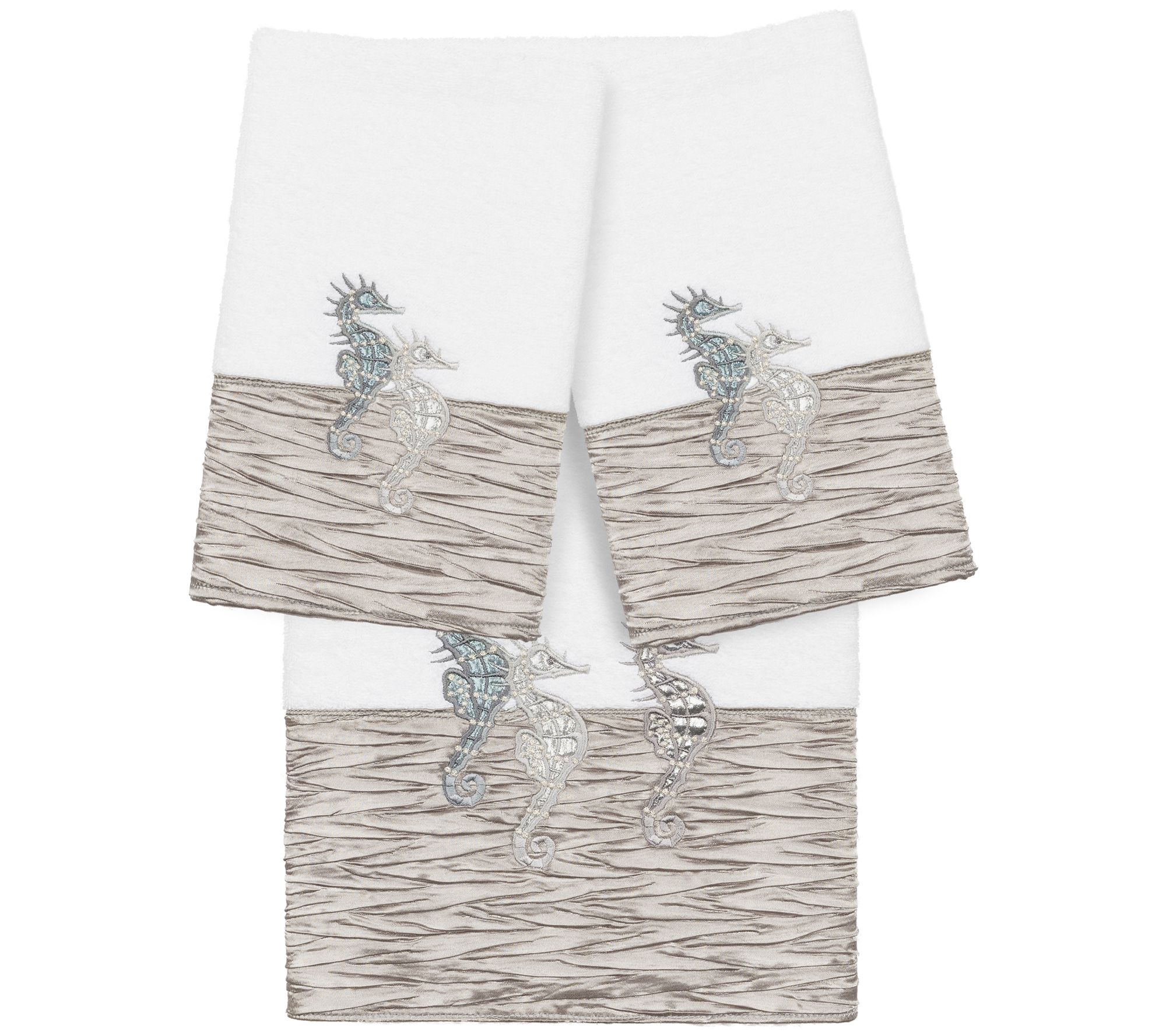 Linum Home Textiles Sofia 3pc Embellished Towel Set