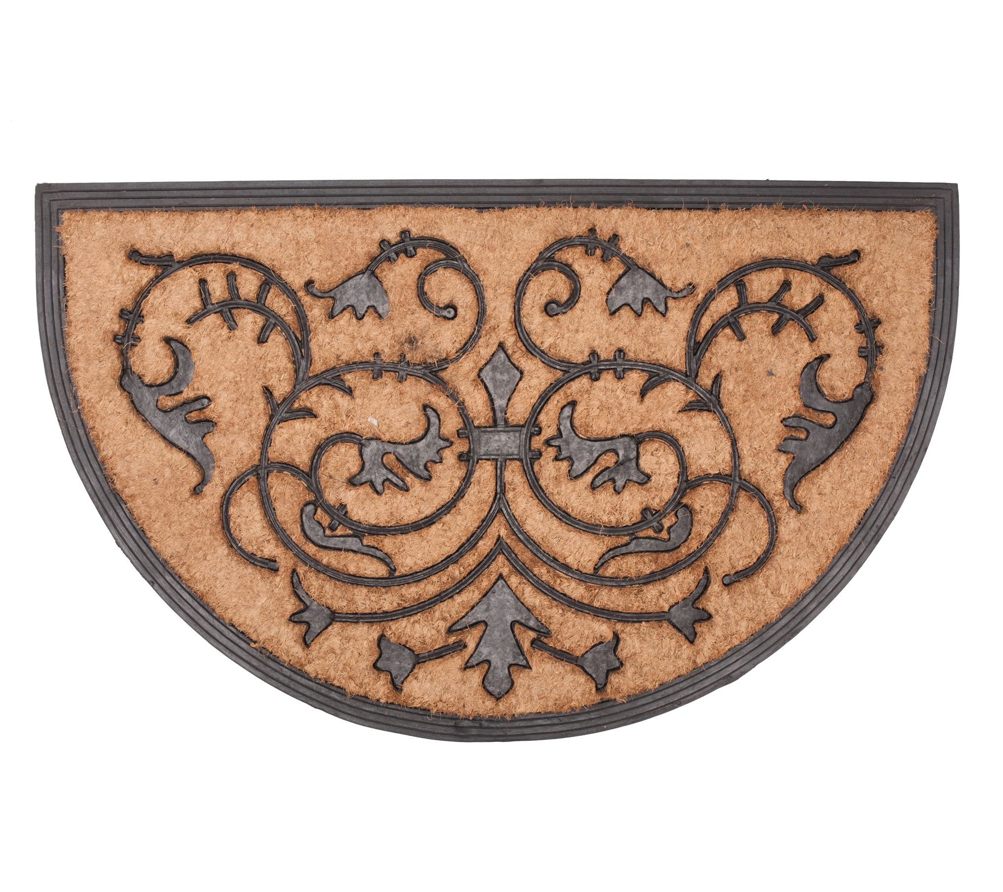 Half Round Monarch Coir And Rubber Doormat Large Qvc Com