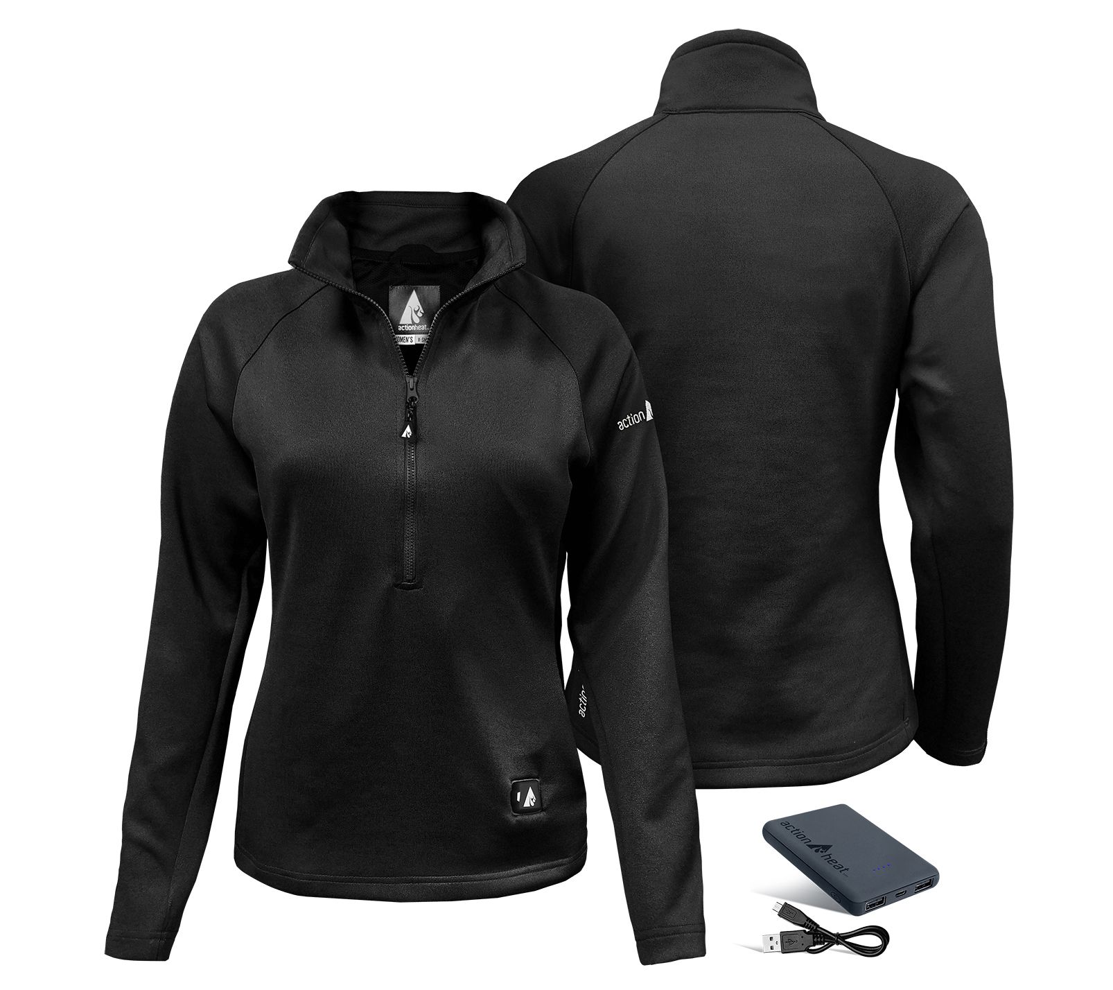ActionHeat Women's 5V Battery Heated 1/2 Zip Up Shirt