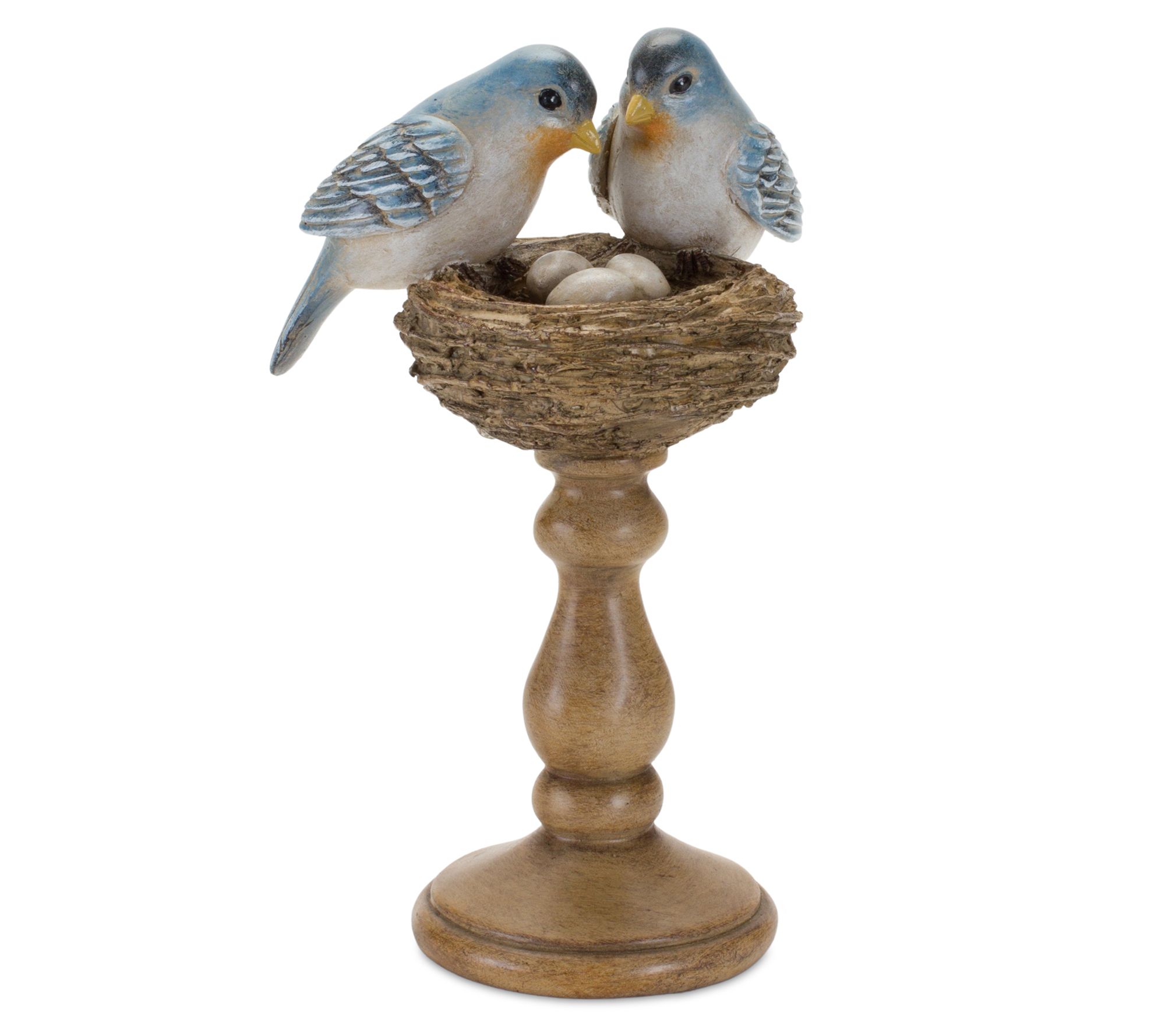 Melrose Birds with Nest on Pedestal (Set of 2)