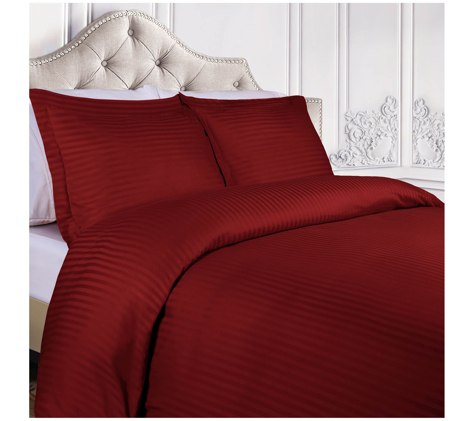 Superior 300-TC Egyptian Cotton Striped Duvet C over Set, Twin