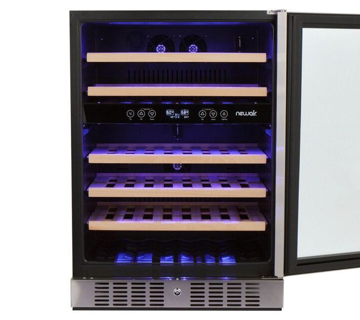 NewAir Wine Cooler Builtin Dual Zone 46 BottleStainless Steel