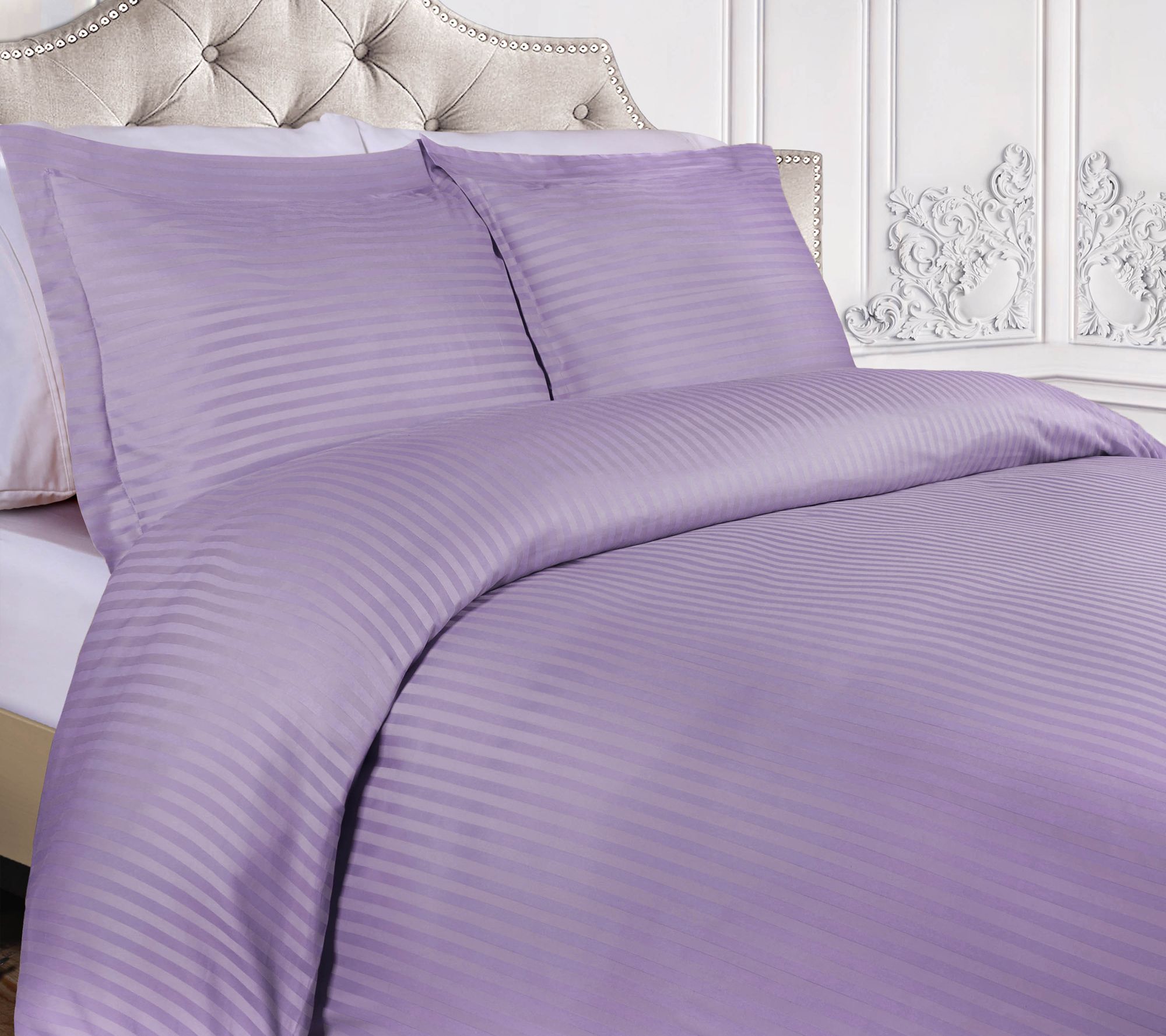 Superior 300TC Egyptian Cotton Stripe Duvet Set, King/Cal.Kin
