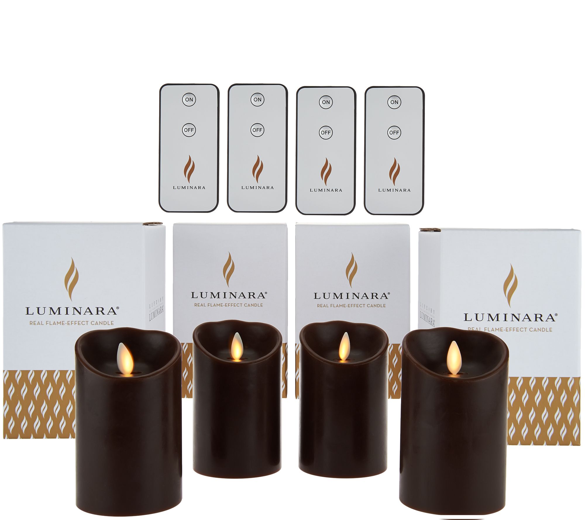 Luminara (4) 4" Flameless Candles with 4 Remotes and Gift Boxes Page 1 —