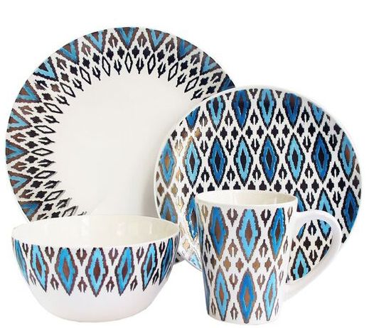 UPC 088235507297 product image for American Atelier Blue/Gold 16-Piece DinnerwareSet | upcitemdb.com