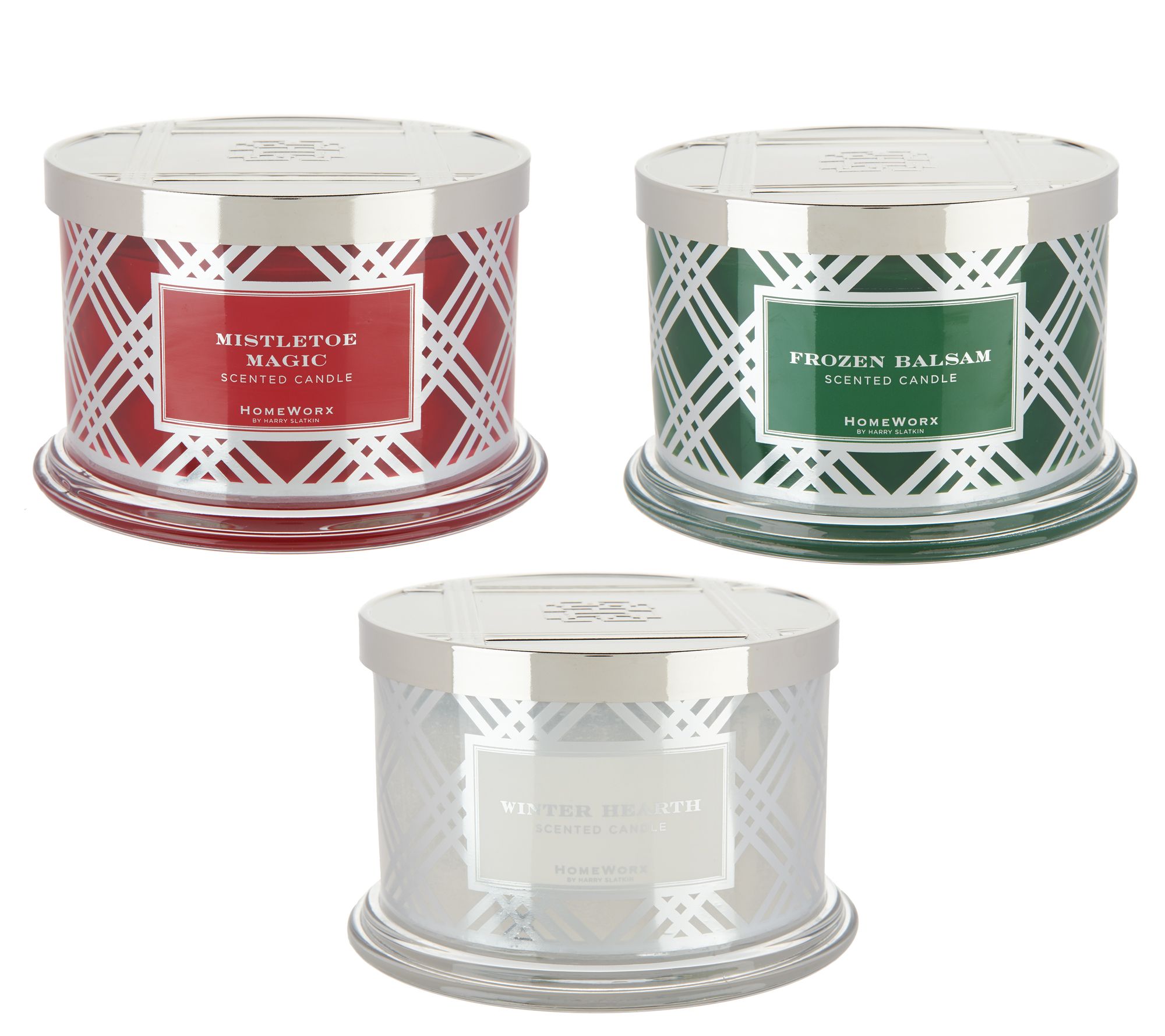 HomeWorx By Harry Slatkin Set Of 3 Deluxe 18 Oz 4 Wick Candles QVC Com   H215969.001