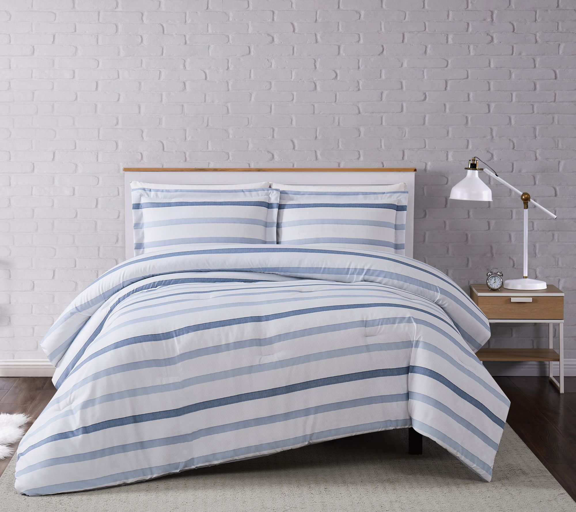 Truly Soft Waffle Stripe Twin Xl 2 Piece Comforter Set Page 1