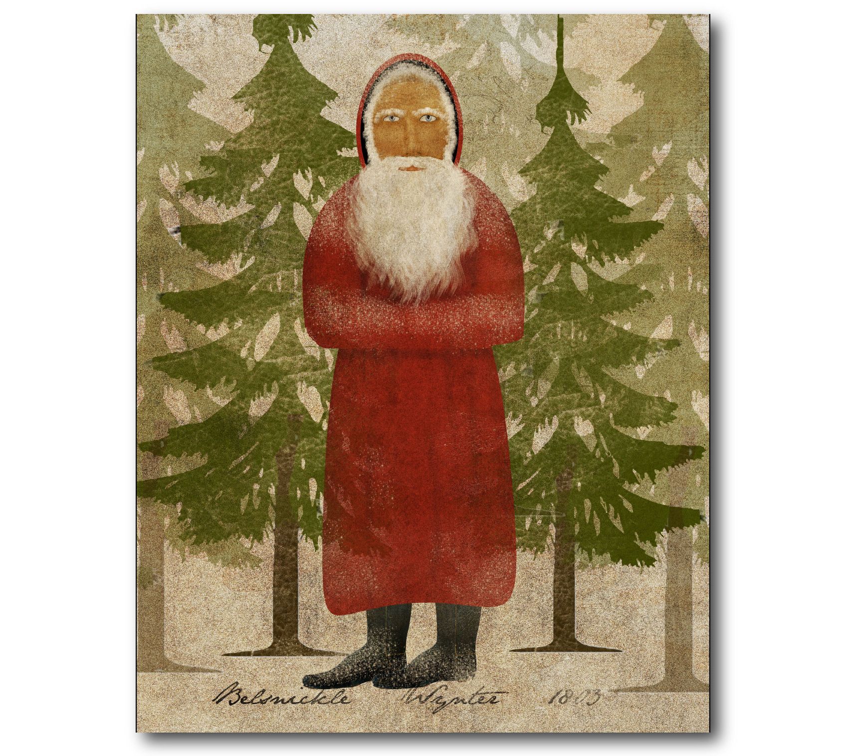 Courtside Market Santa In The Pines 20" x 24" Canvas