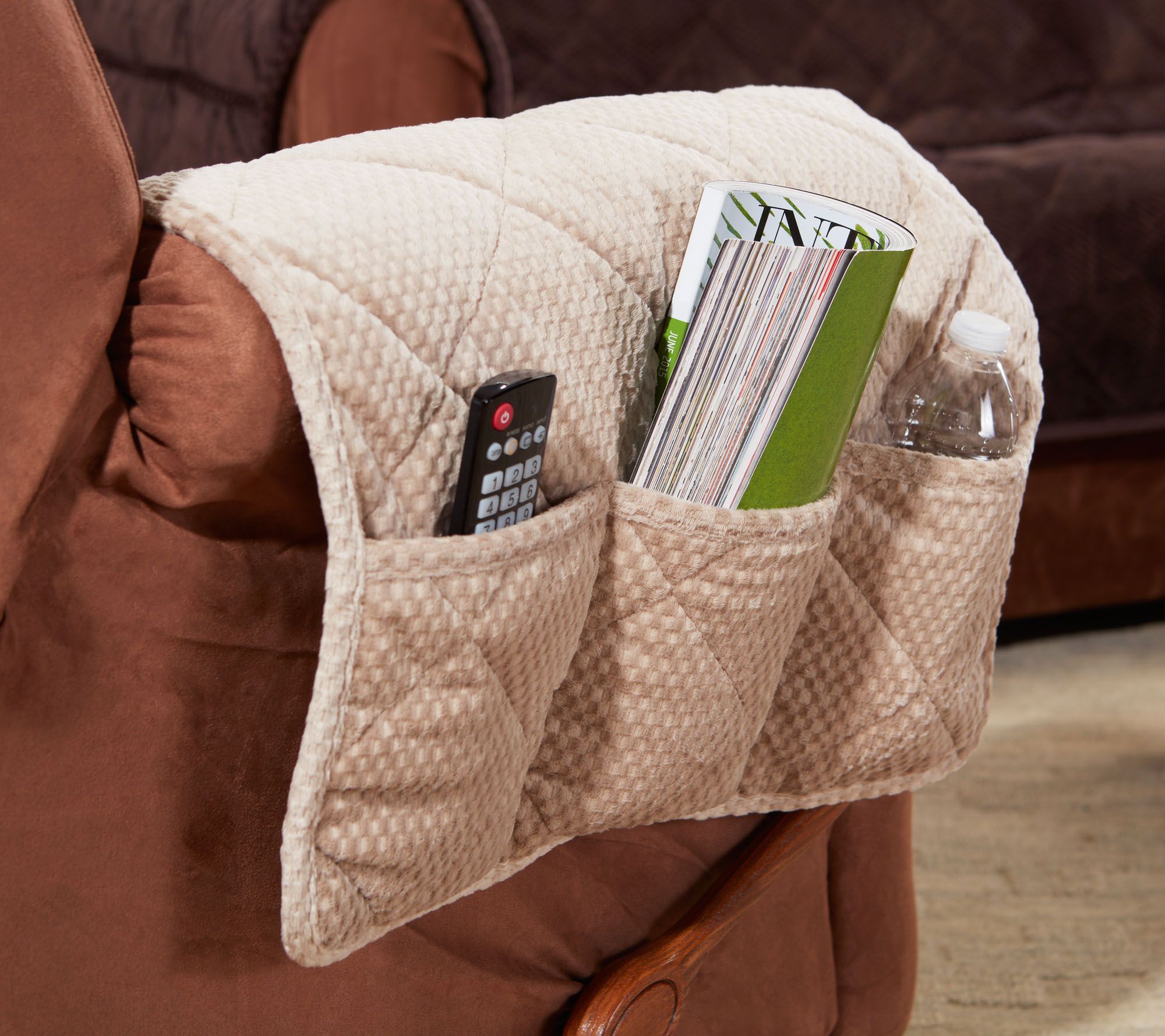 Sure Fit Recliner Furniture Cover with Textured Pique Fabric Page 1