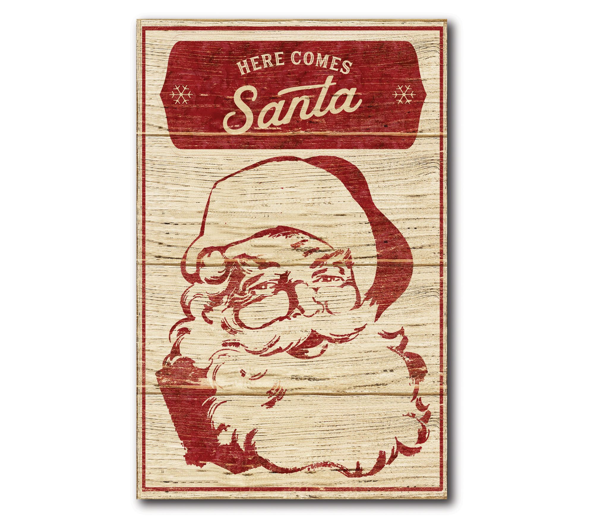 Courtside Market Here Comes Santa 12x18 Canvas Wall Art