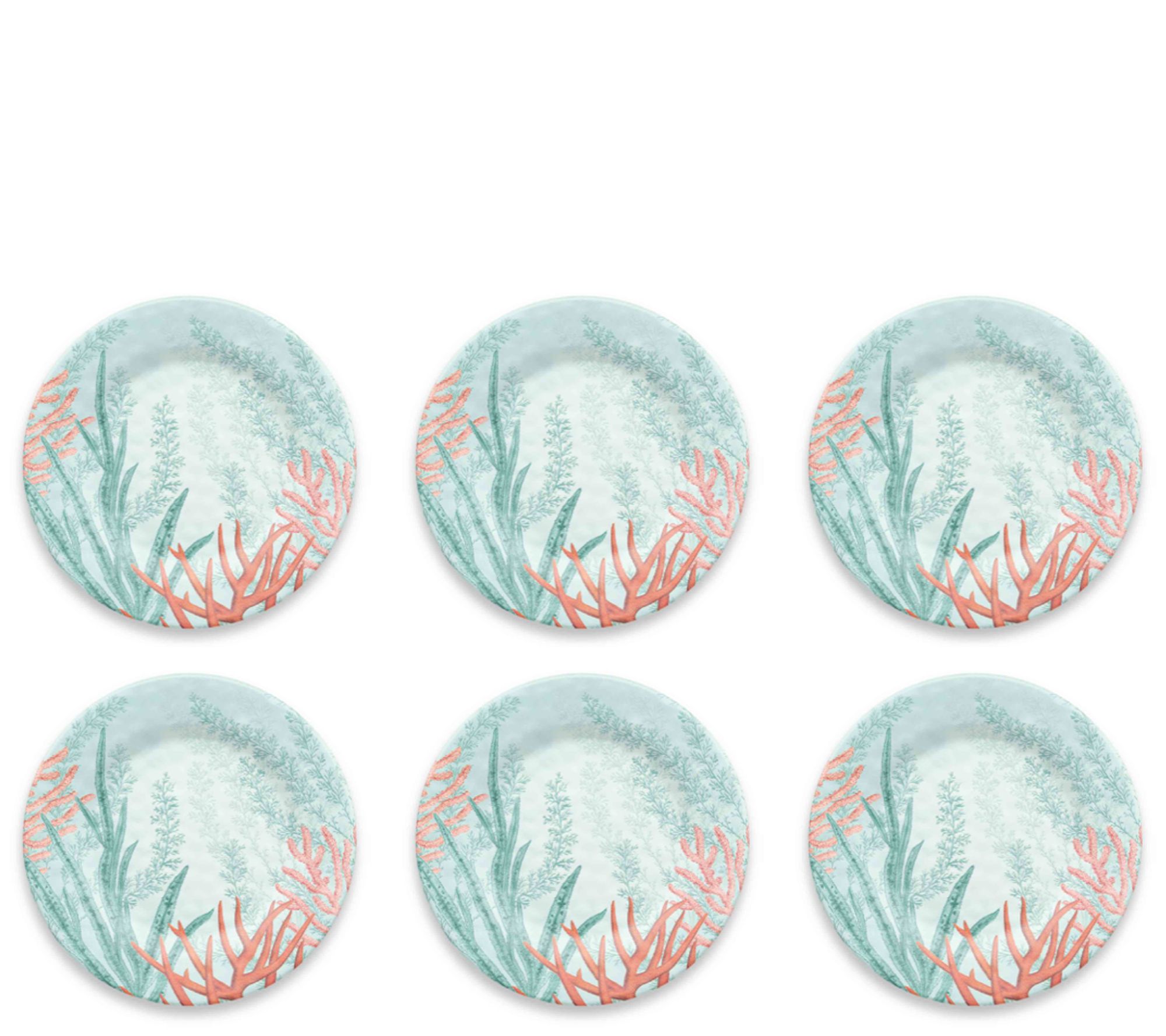 TarHong Coral Reef Melamine Dinner Plate -Set of 6 - QVC.com