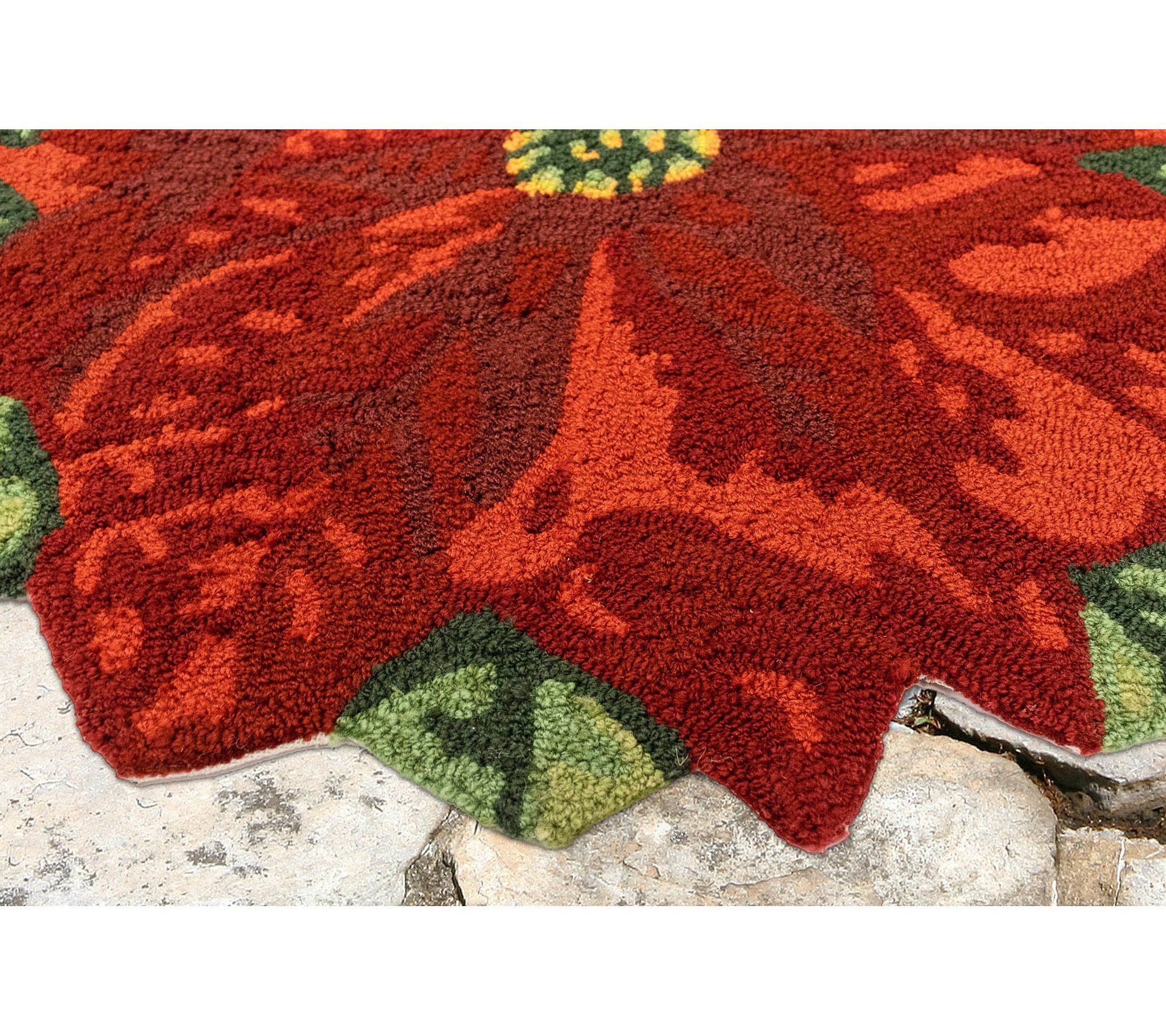 liora manne frontporch poinsettia indoor outdoor rug red 3 round