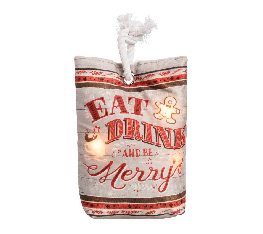 C&F Home Eat, Drink, & Be Merry Light-Up LED Do rstop