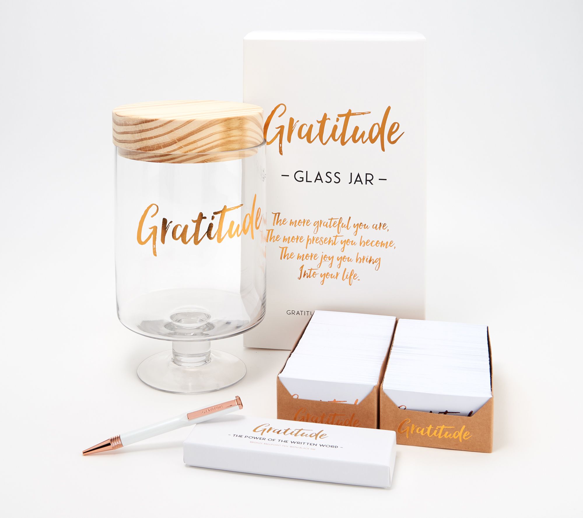 Gratitude Glass Jars Signature Collection with Pen & Notecards
