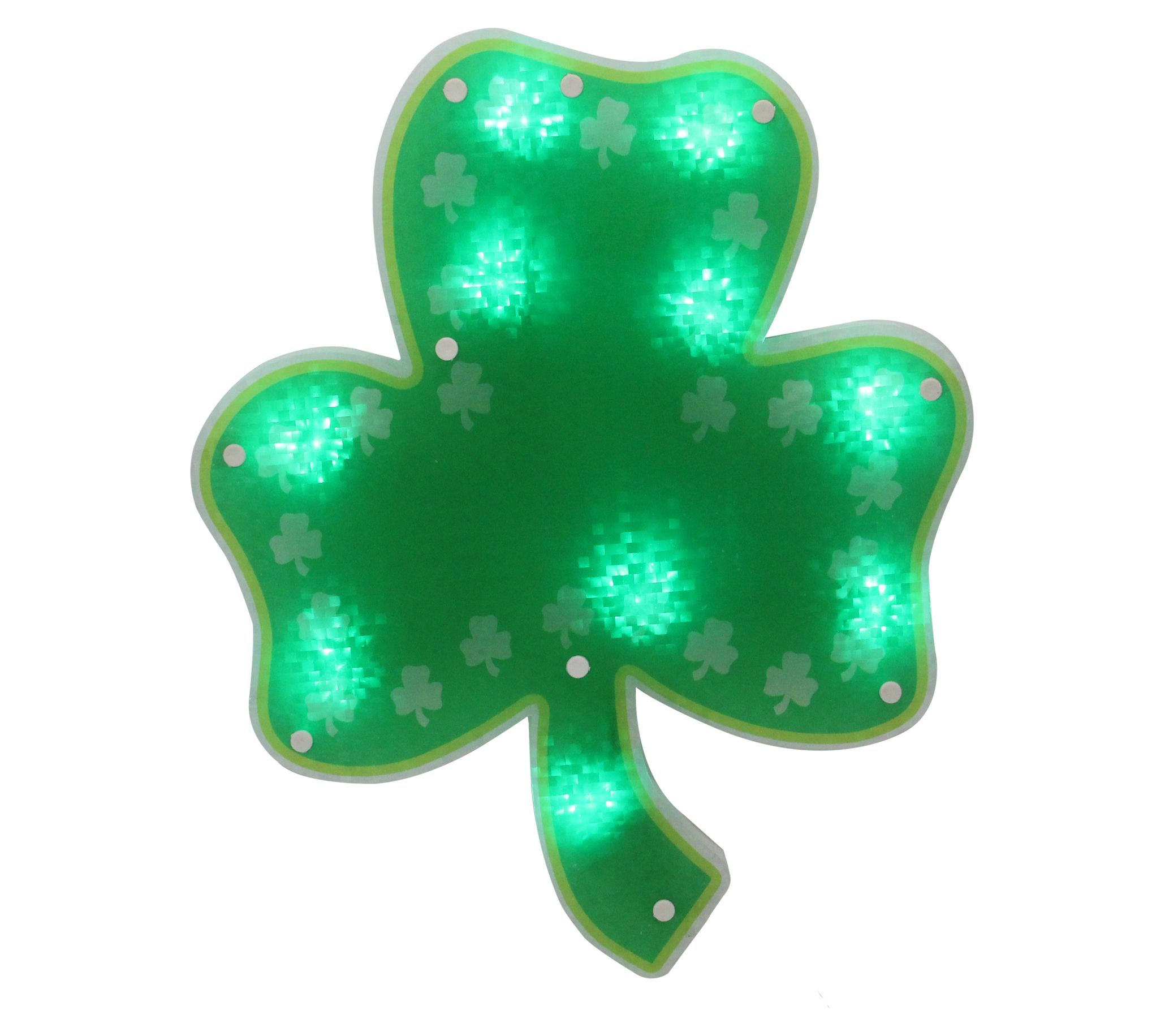 14" LED Green Shamrock St. Patrick's Day Window Silhouette