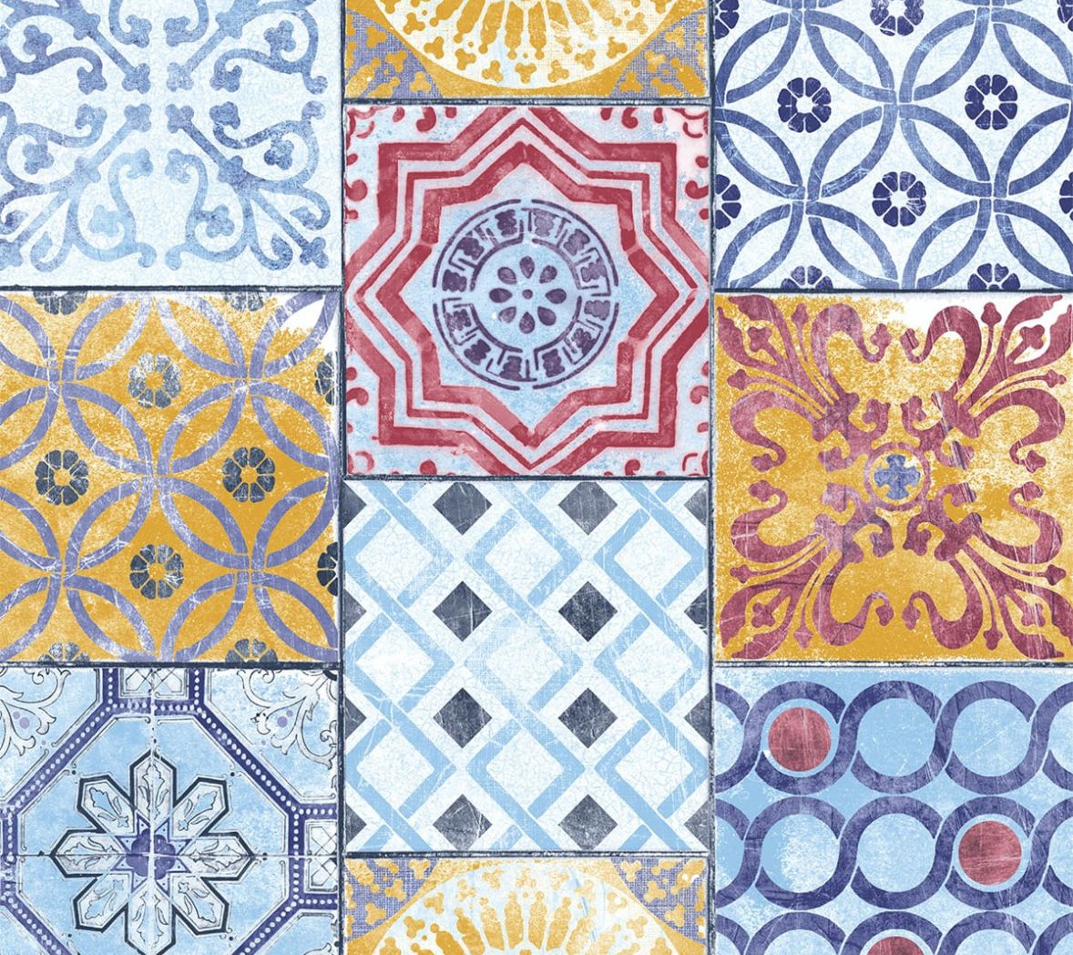 NextWall Moroccan Tile Peel and Stick Wallpaper Roll