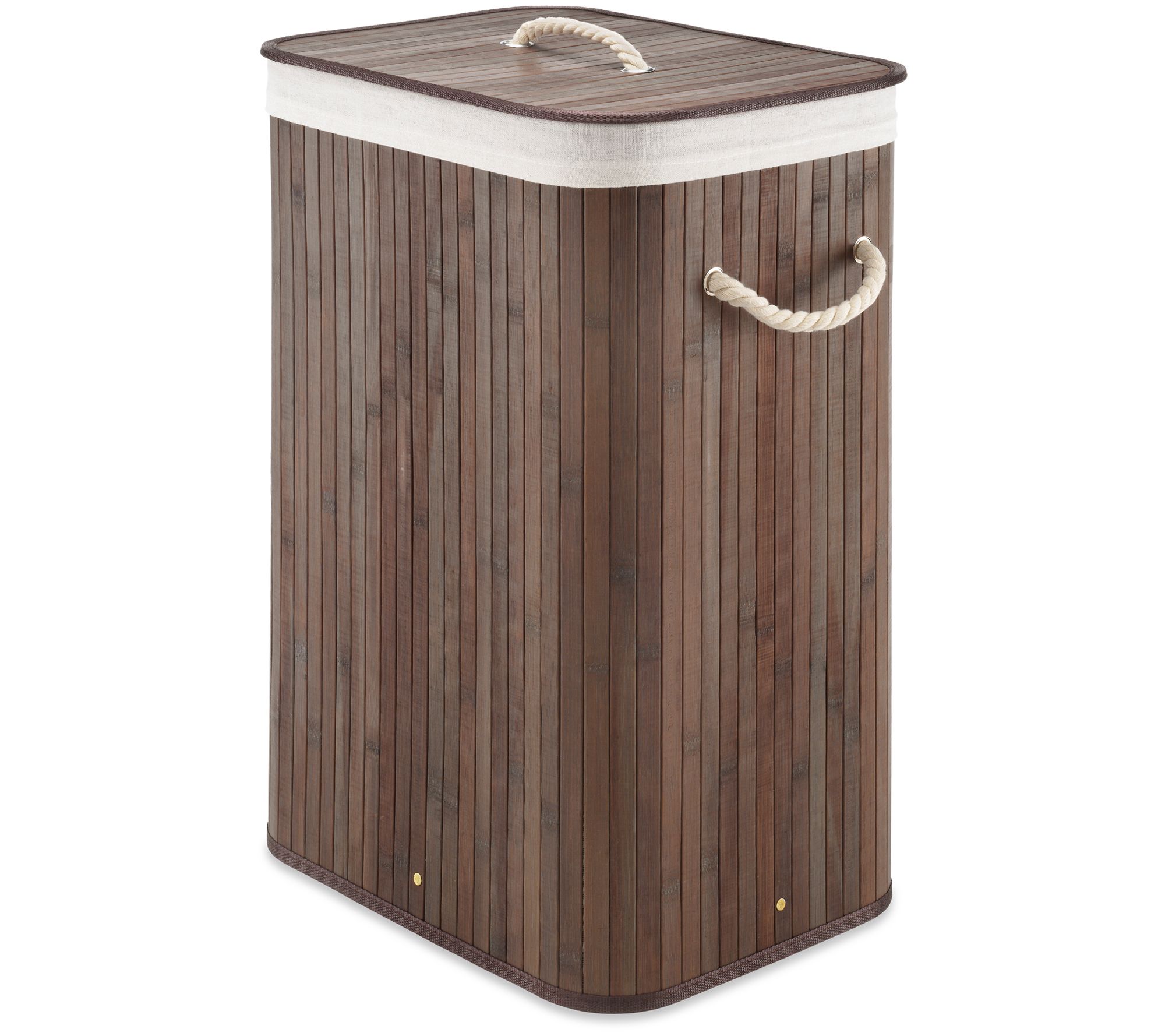Whitmor Bamboo Laundry Hamper with Rope Handles