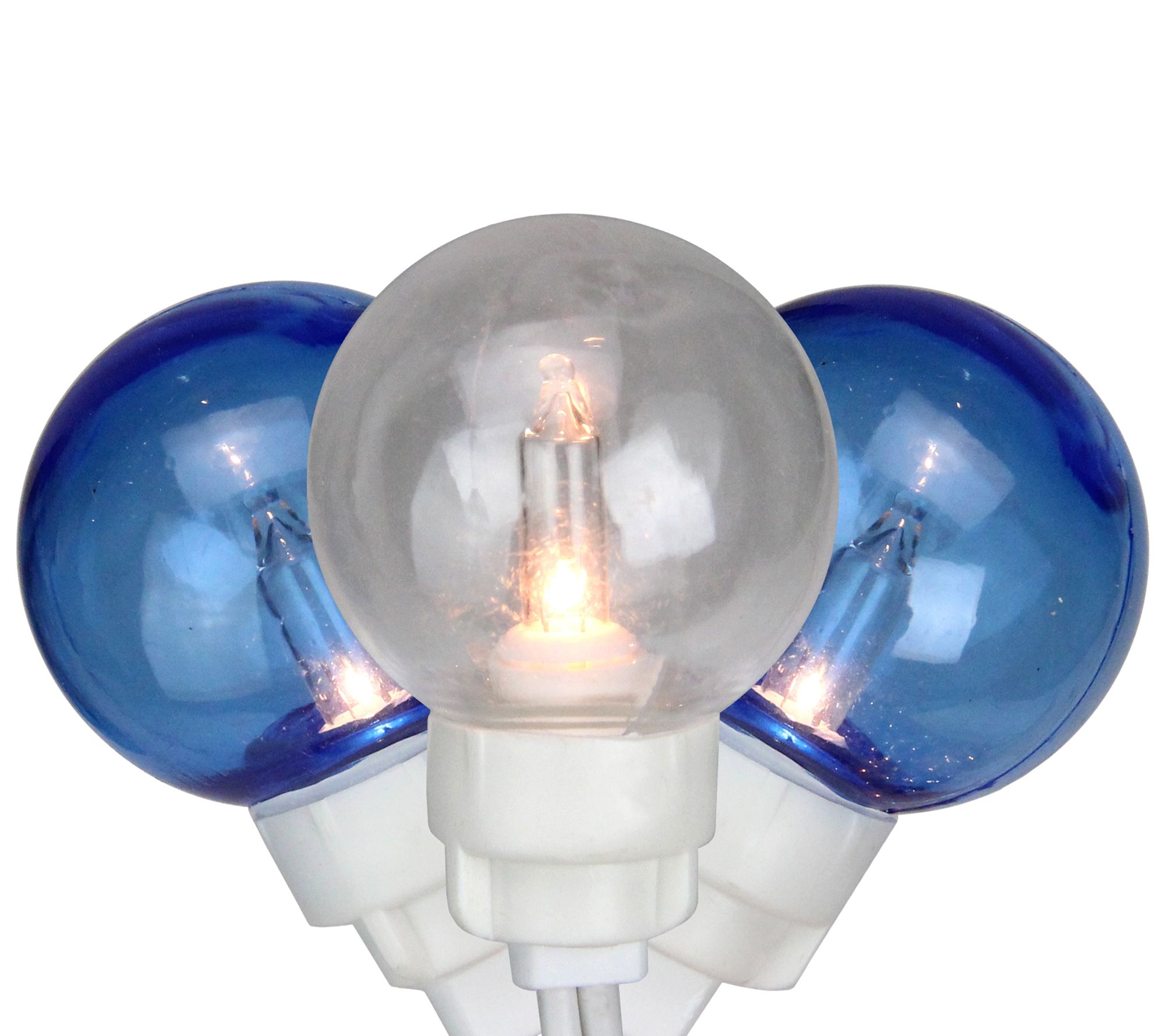 Sienna 100 Blu/Clear G30 Globe Icicle Lights-9. 5'White Wire