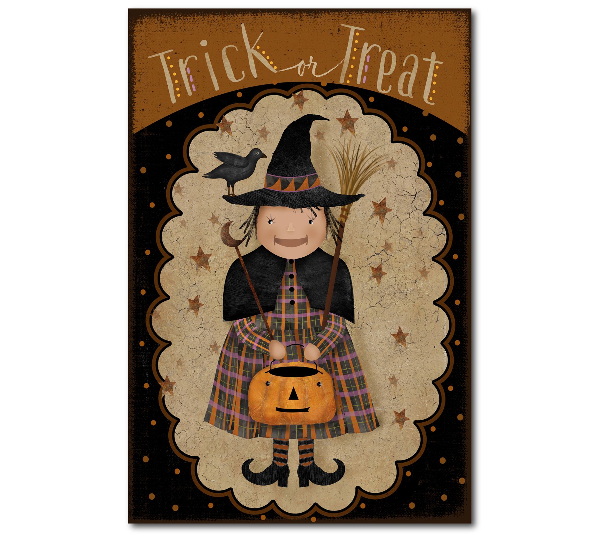 Courtside Market Trick Or Treat Flag 12x18 Canvas Wall Art