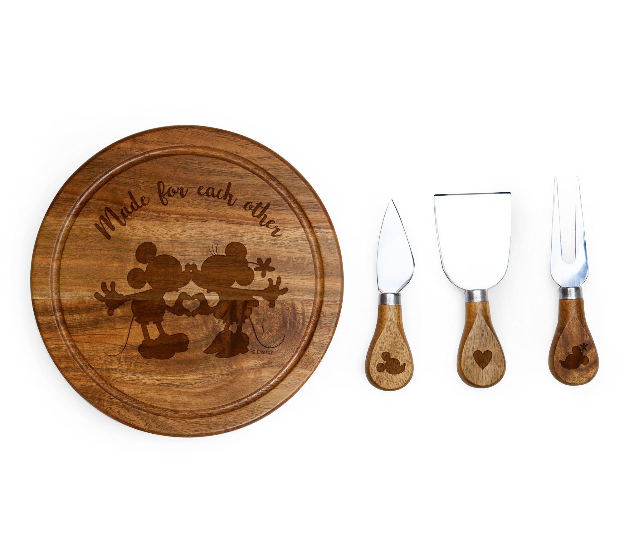 Picnic Time Disney Mickey & Minnie - Acacia Bri e Cheese Board