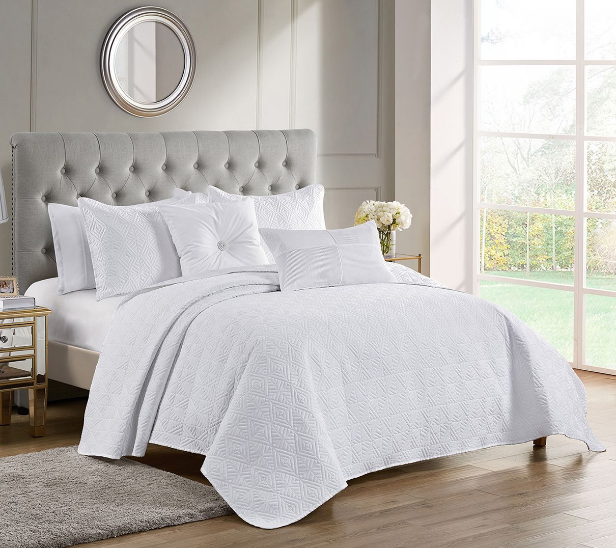 Inspire Me! Home Decor Celeste Queen 5-Piece Quilt Set ...