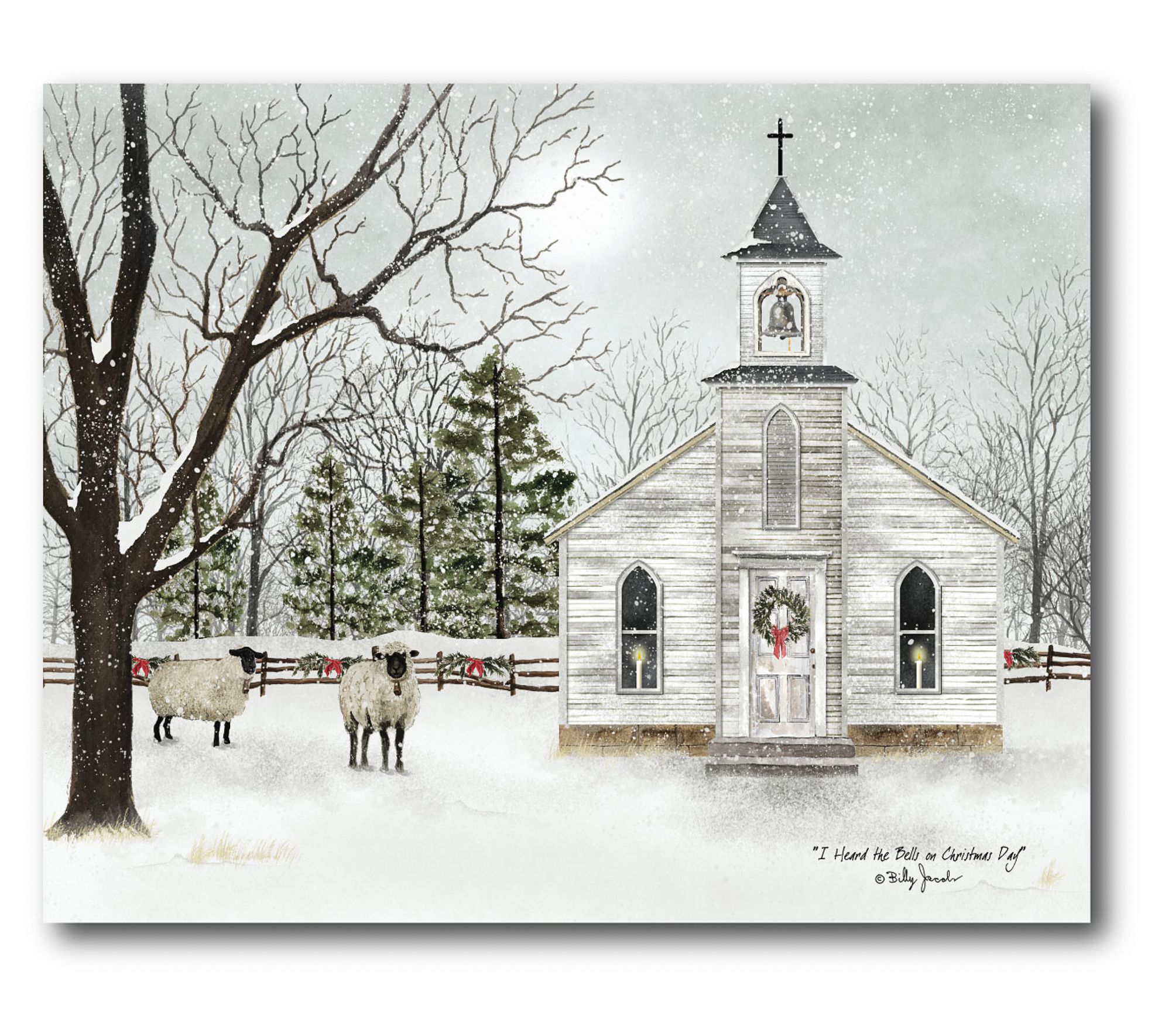 Courtside Market Christmas Chapel 20" x 24" Canvas Wall Art