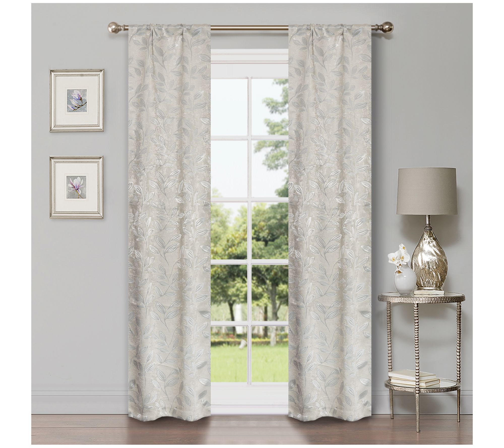 Superior Bohemian Leaves Blackout 2-Piece Curtain Set, 26x84