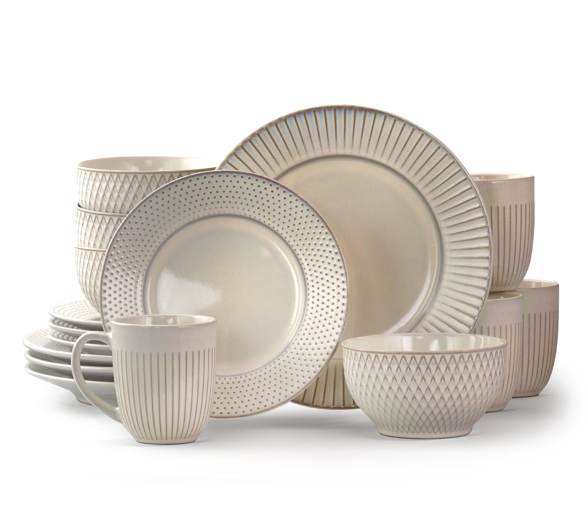 UPC 672975049096 product image for Elama Market Finds 16-Piece Stoneware Dinnerwar e Set in White | upcitemdb.com