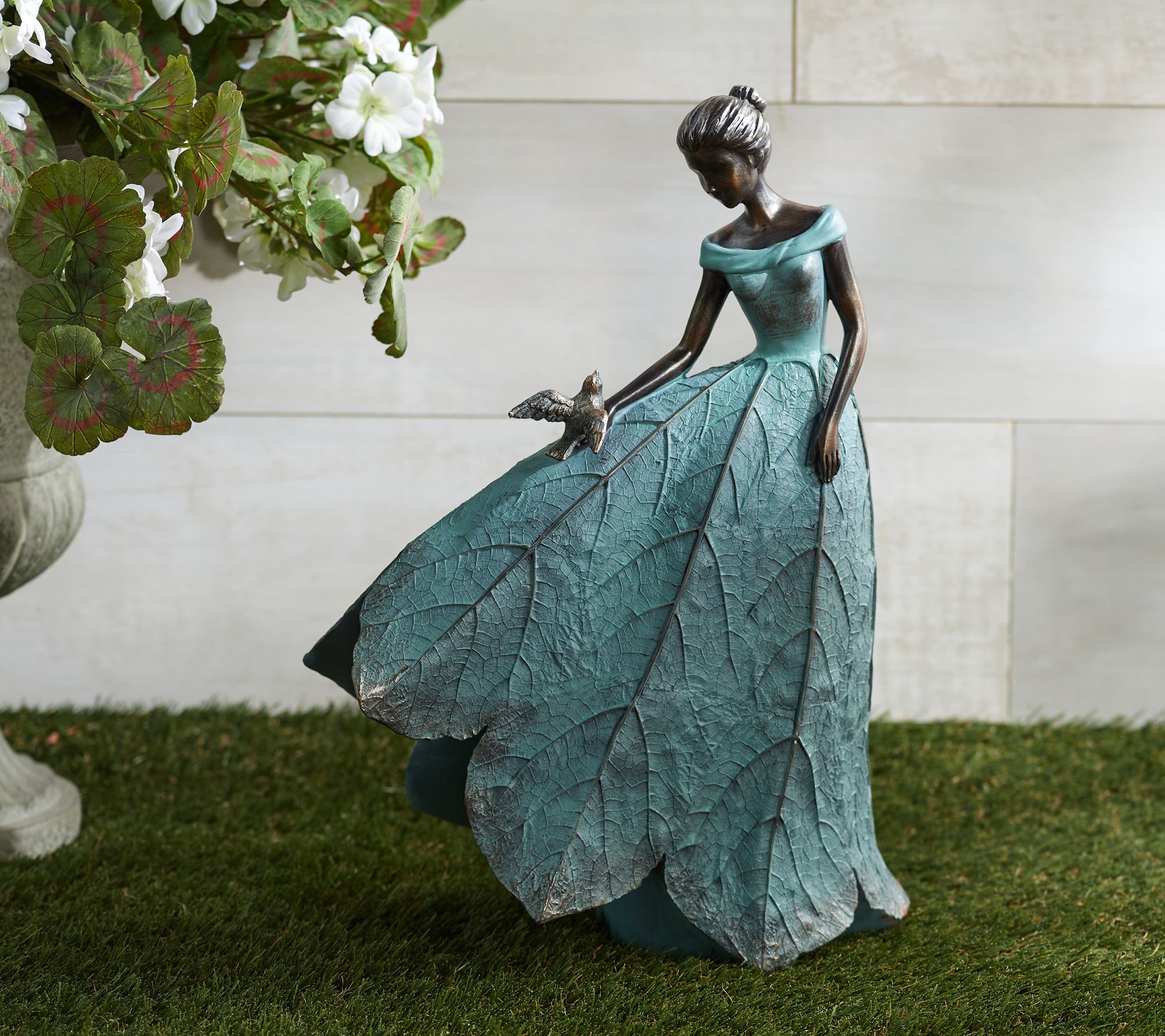 Indoor/Outdoor Garden Maiden with Leaf Gown by Valerie